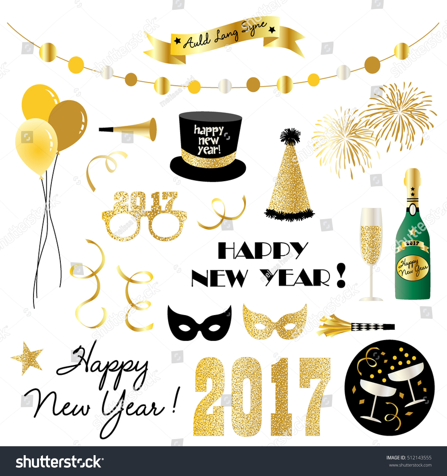 New Years Eve Clipart Stock Vector (Royalty Free) 512143555 | Shutterstock