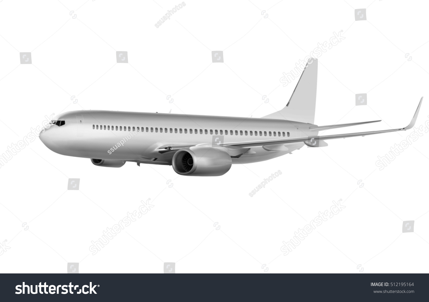 Big Commercial Plane On White Background Stock Illustration 512195164 ...