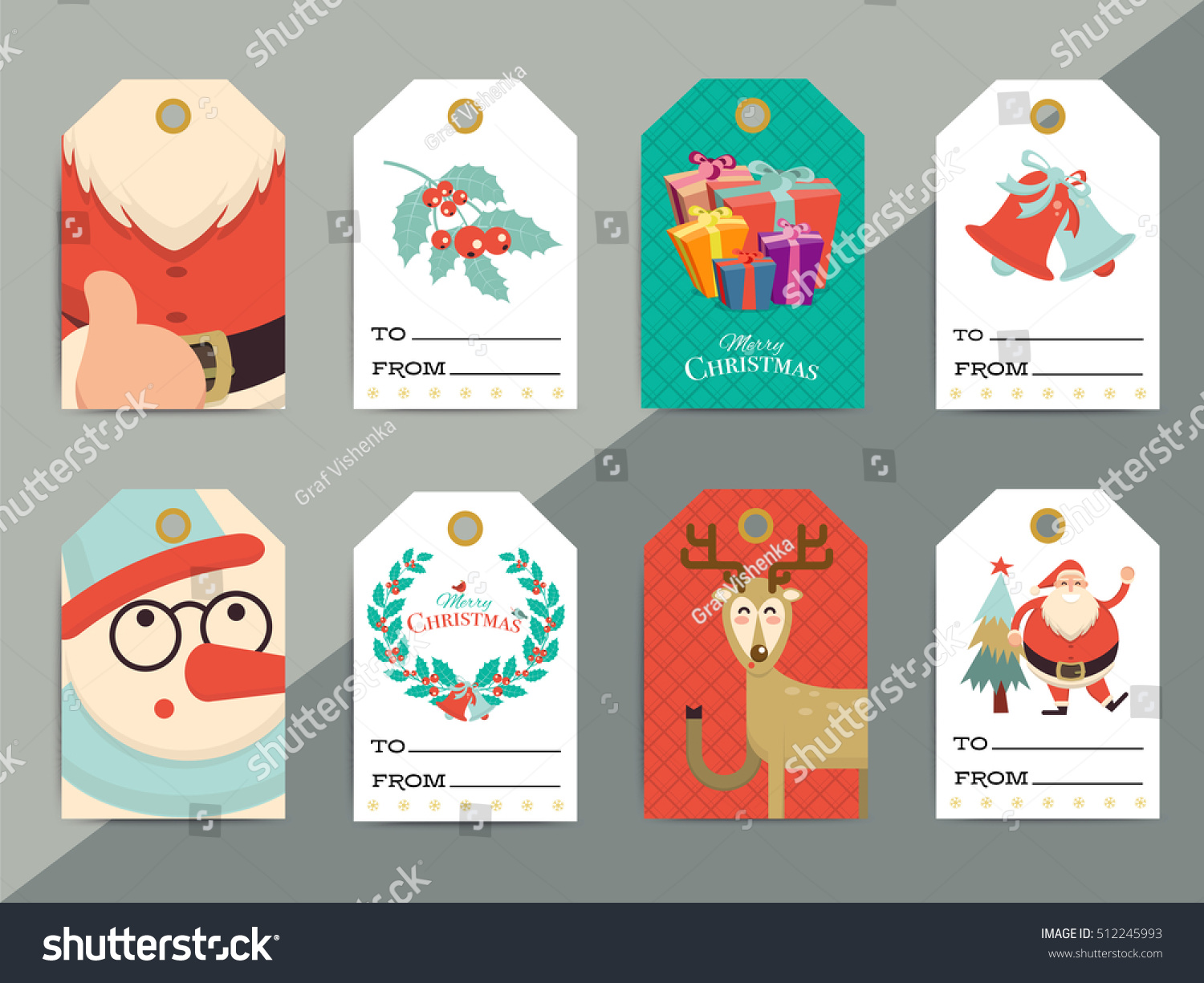 Christmas Gift Tags Template Set Vector Stock Vector (Royalty ...