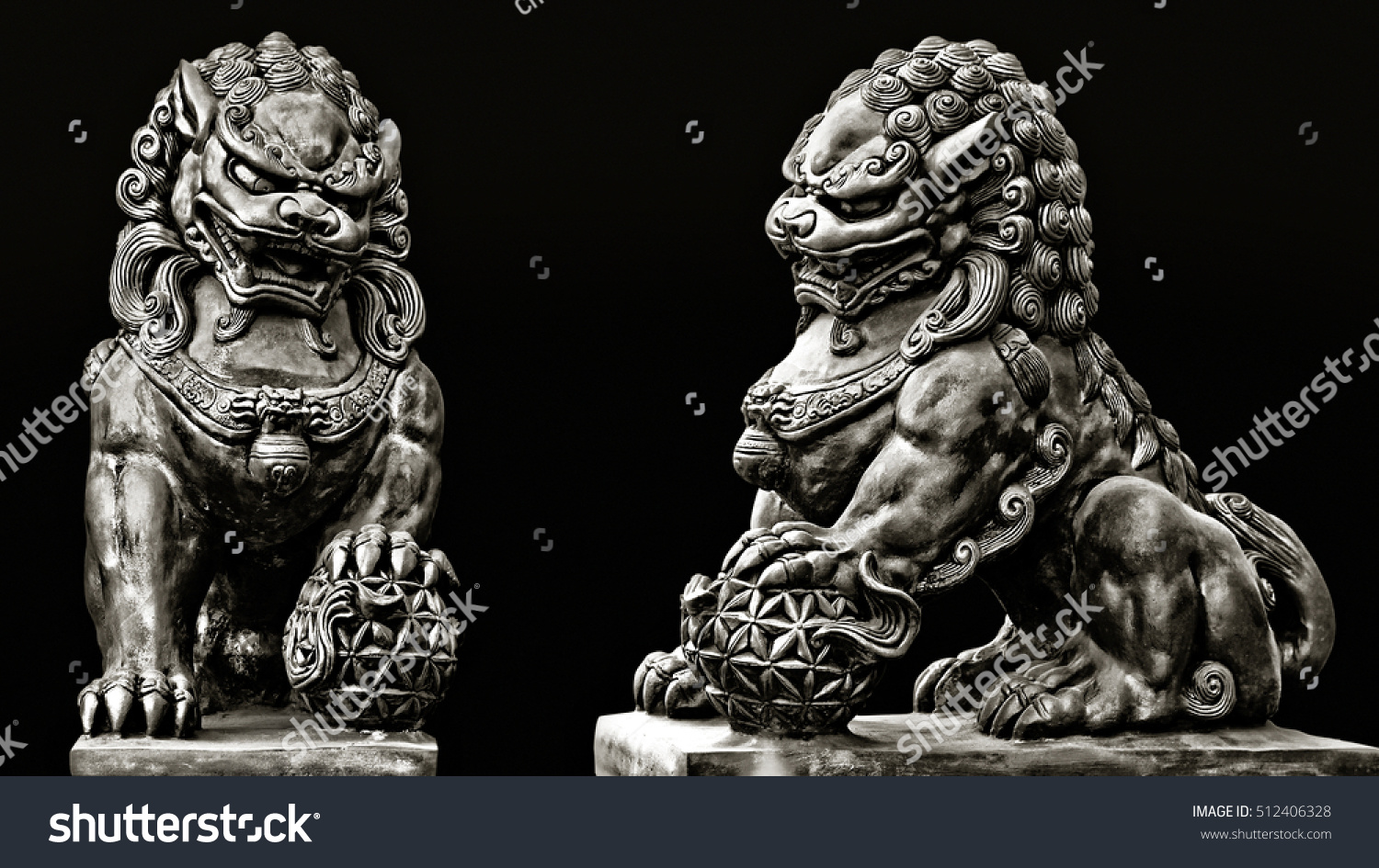 Stone Statue Guardian Lion Foo Fu Stock Photo 512406328 | Shutterstock