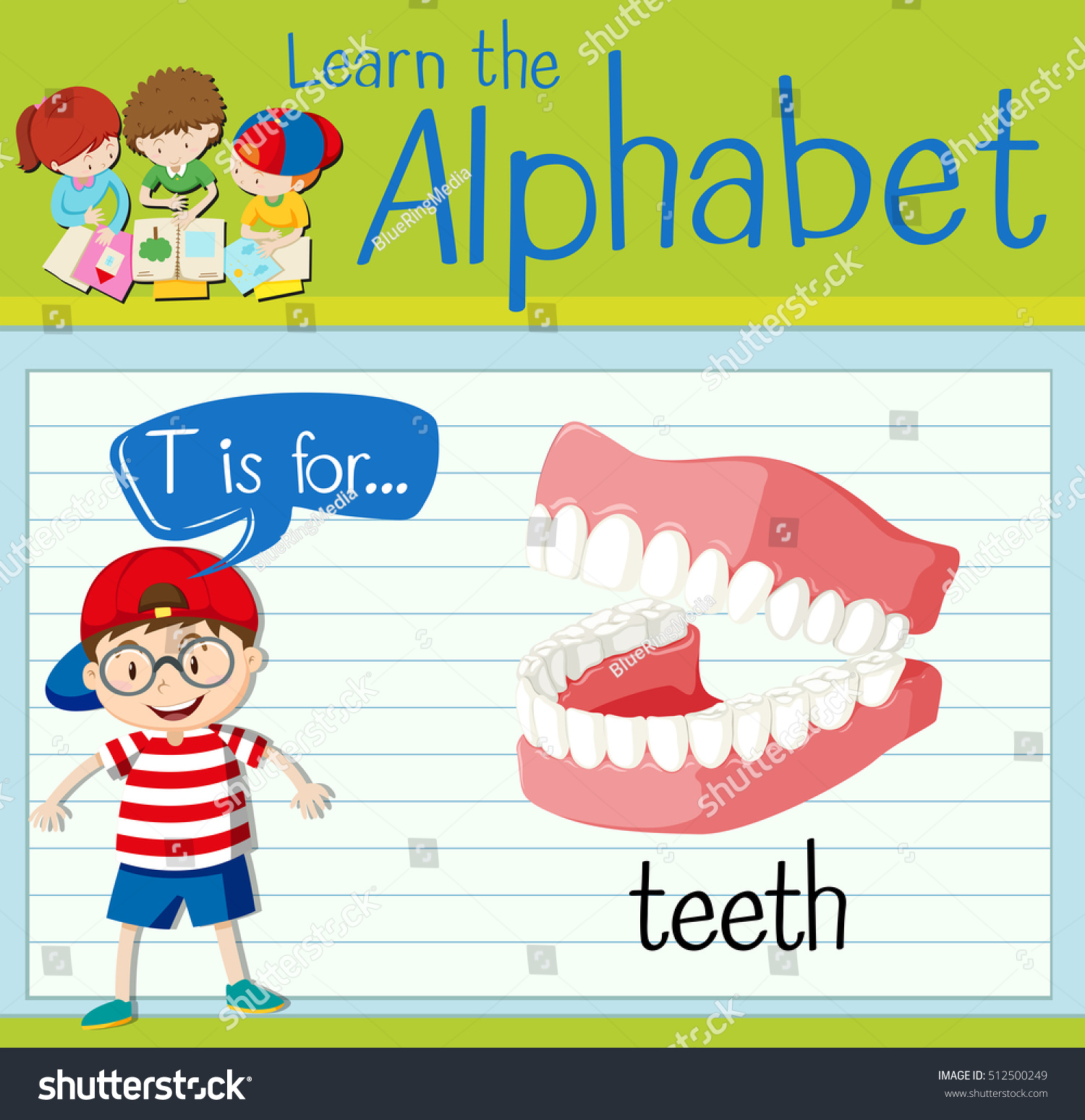 Flashcard Letter T Teeth Illustration Stock Vector (Royalty Free ...