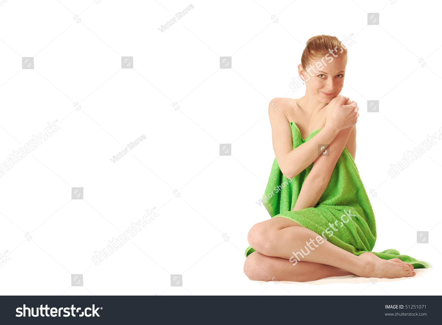 Beautiful Naked Woman Covering Herself Green Stock Photo Shutterstock