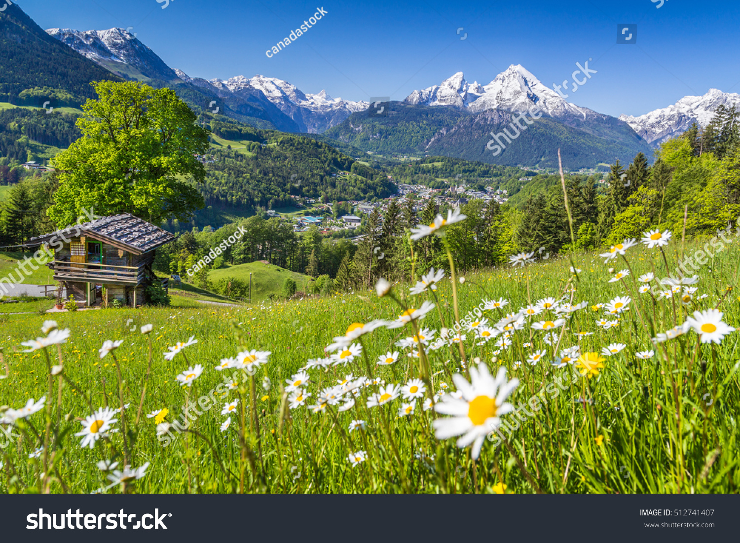 Beautiful View Idyllic Mountain Scenery Alps Stock Photo 512741407 ...