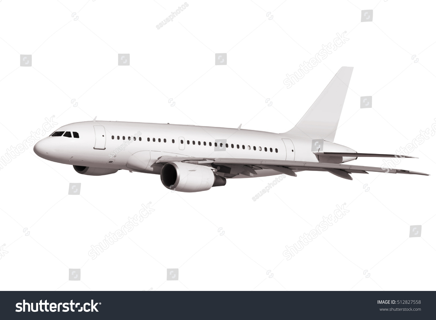 Commercial Airplane Isolated On White Background Stock Photo 512827558 ...