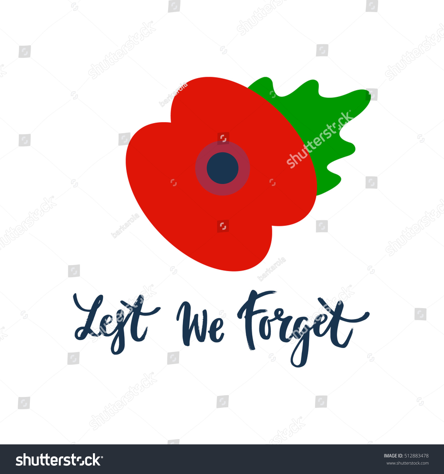 Remembrance Day Poppy Isolated Remembrance Day Stock Vector (Royalty ...