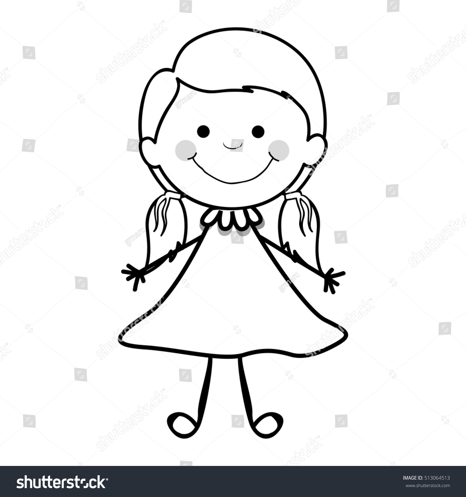 Girl Child Icon Image Stock Vector (Royalty Free) 513064513 | Shutterstock