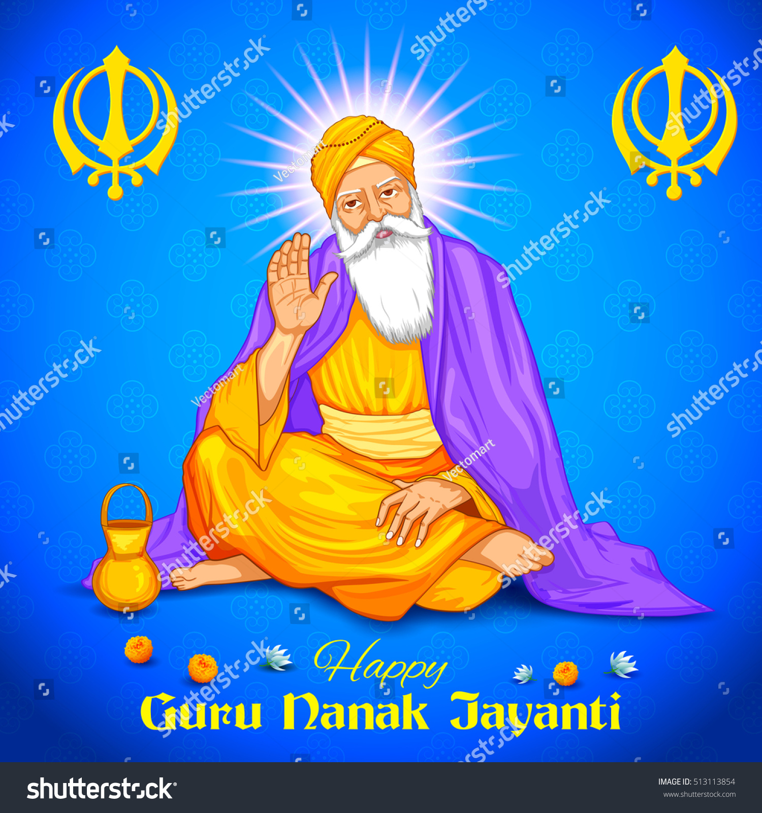 Illustration Happy Guru Nanak Jayanti Festival Stock Vector (Royalty ...