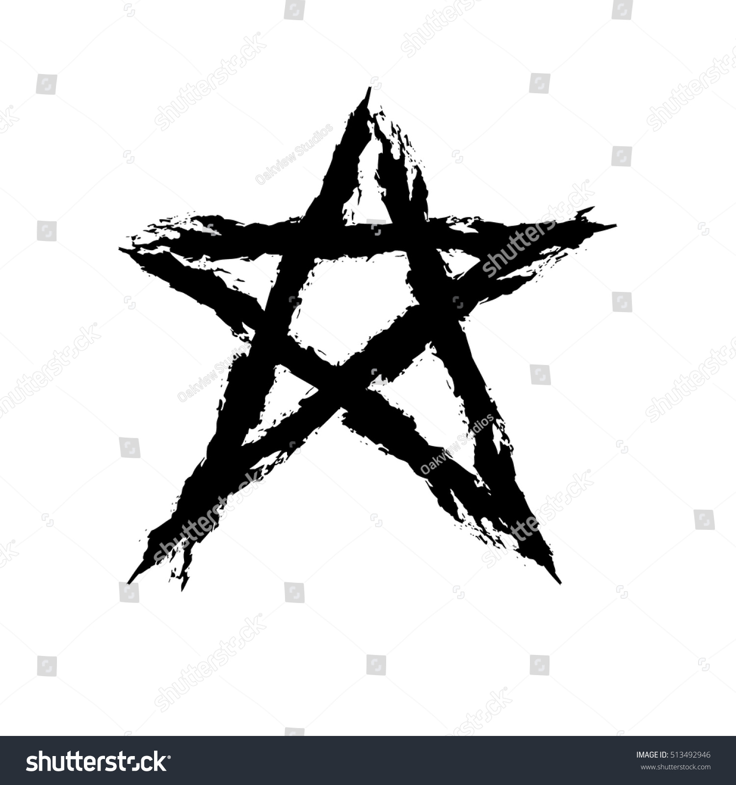 Star Outline Grunge Effect Vector Stock Vector (Royalty Free) 513492946 ...