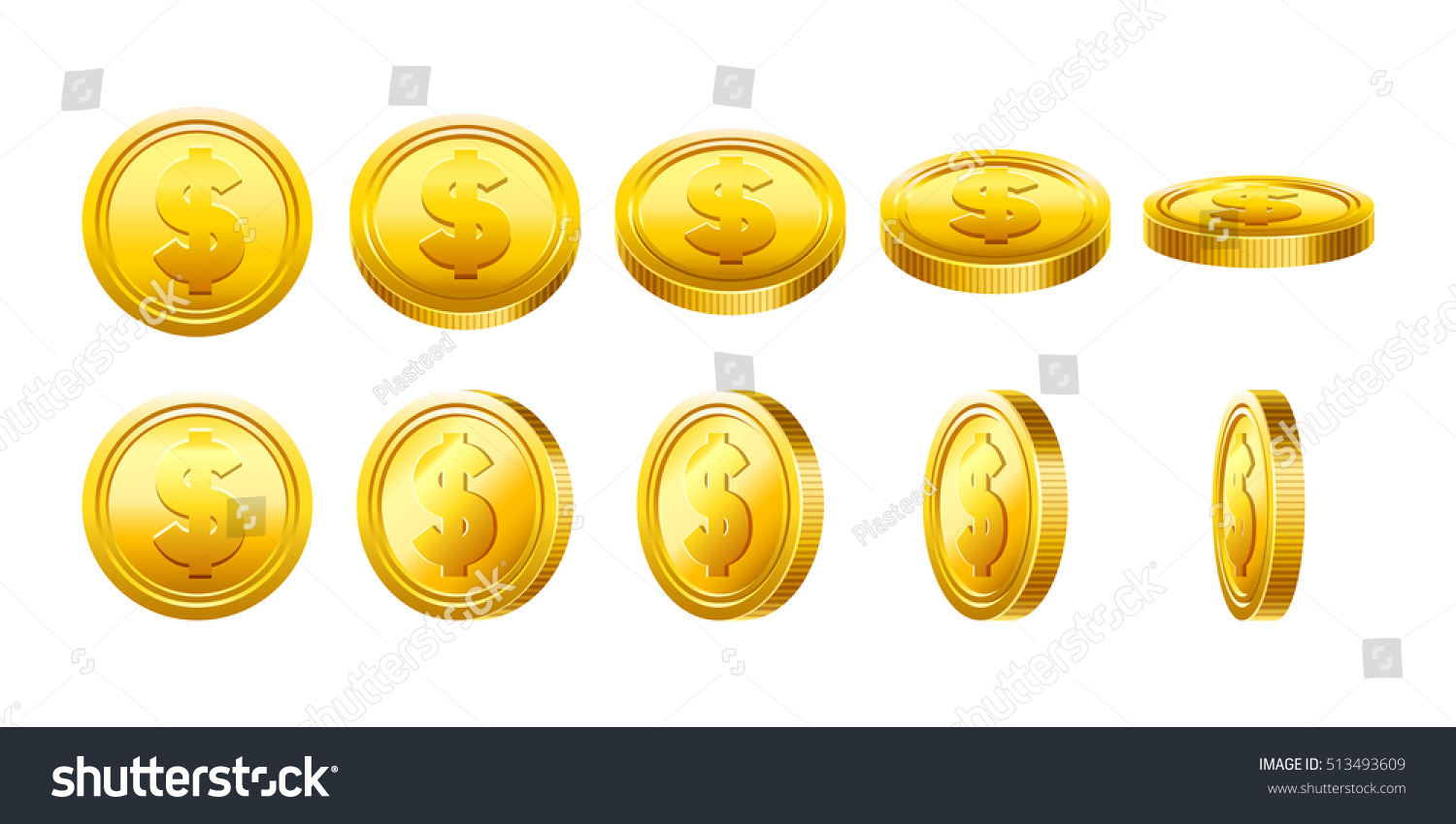 3d Gold Coins Illustration Cool Coins Stock Vector (Royalty Free ...