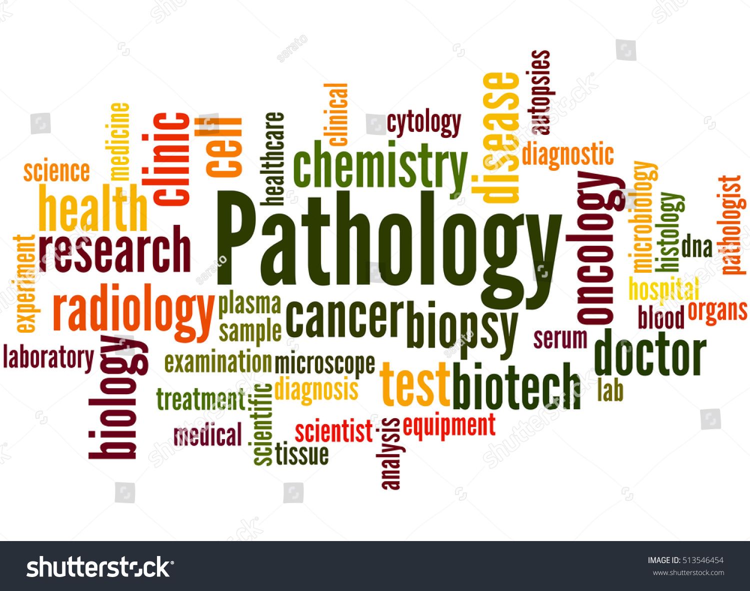 Pathology Word Cloud Concept On White Stock Illustration 513546442