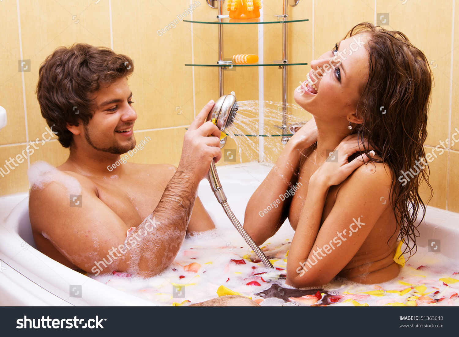 Having shower togetner