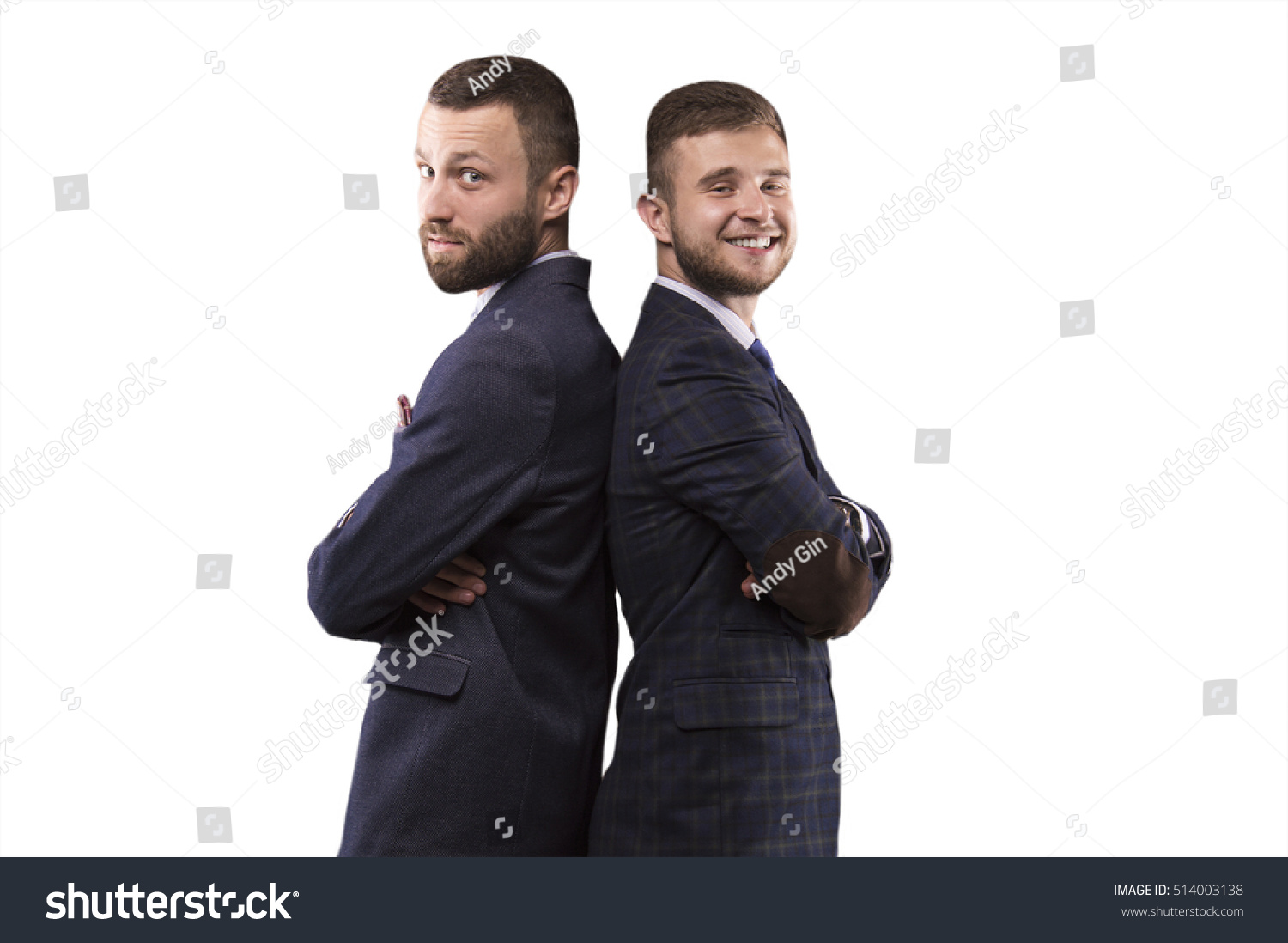 Two Men Standing Back Back Support Stock Photo 514003138 | Shutterstock