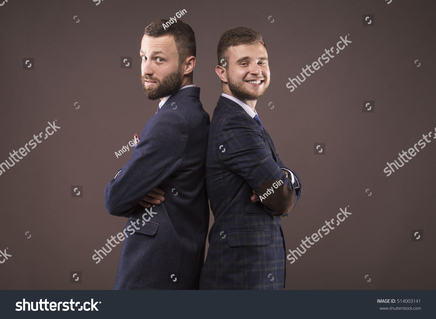 Two Men Standing Back Back Support Stock Photo 514003141 | Shutterstock