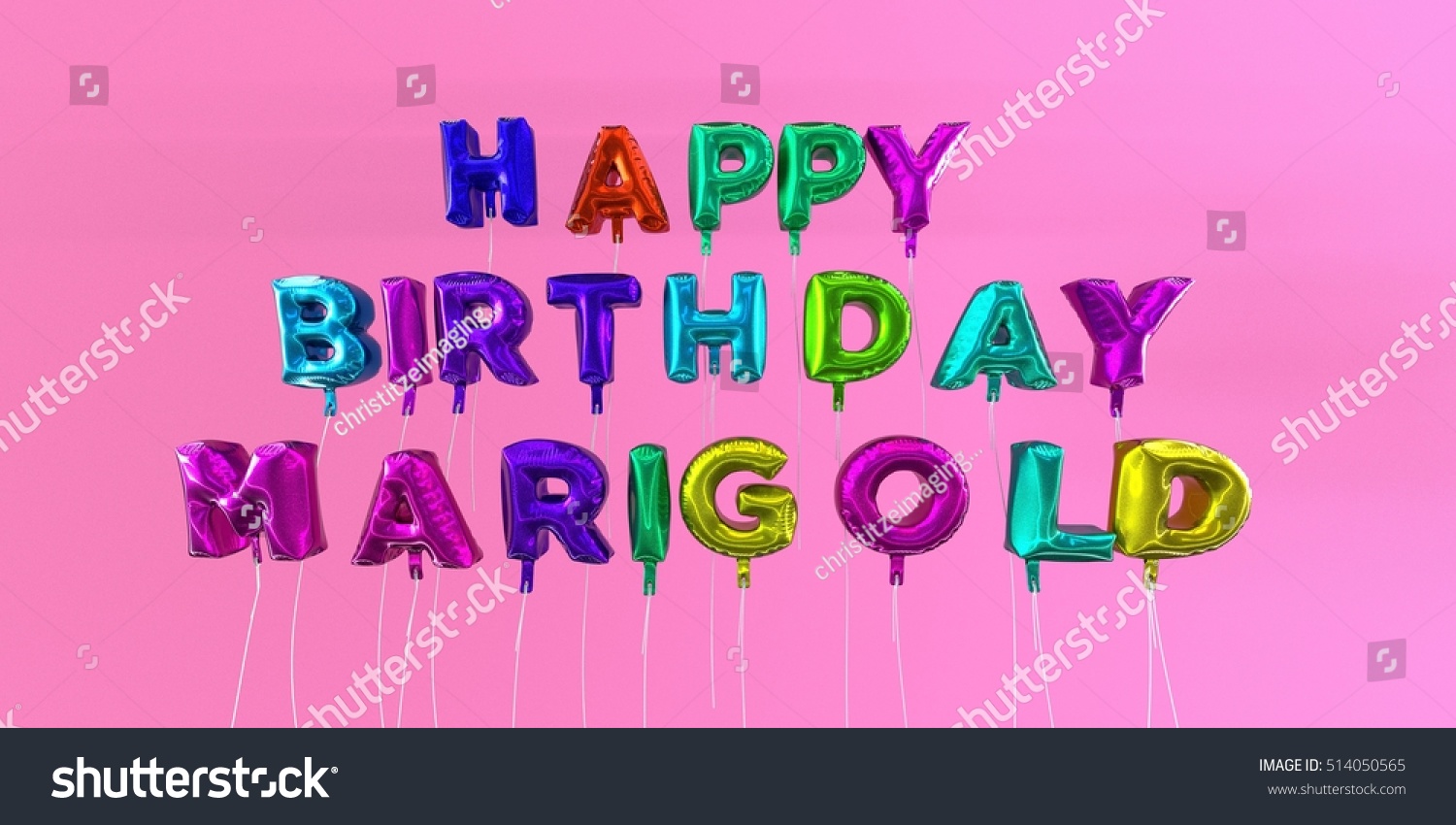 Happy Birthday Marigold Card Balloon Text Stock Illustration 514050565 Shutterstock 6447