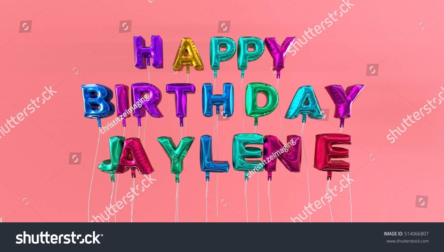 Happy Birthday Jaylene Card Balloon Text ภาพประกอบสต็อก 514066807 Shutterstock 7863