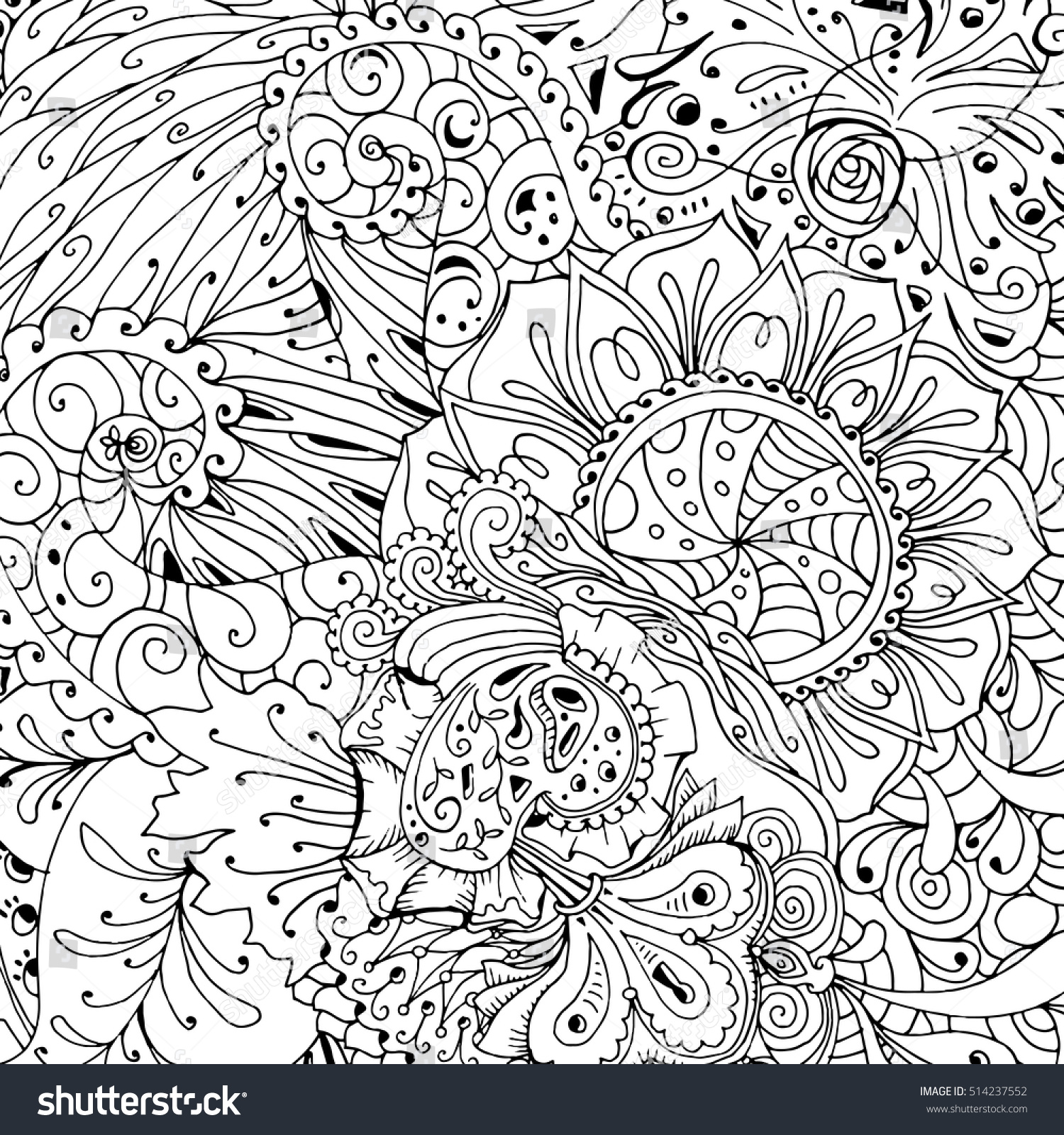 Coloring Book Page Design Pattern Mandala Stock Vector (Royalty Free ...