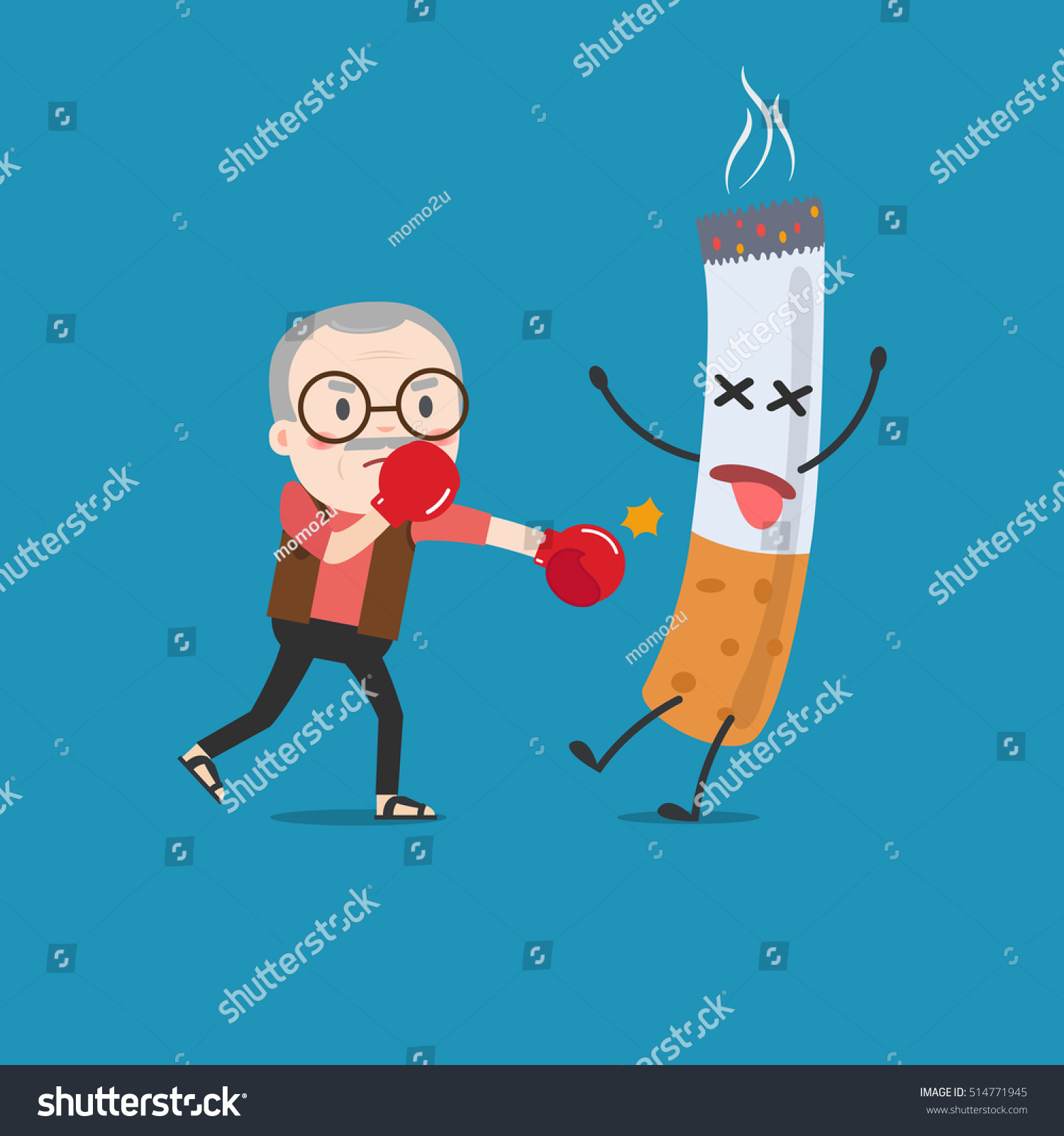 Vector Illustration Cartoon Fight Against Nicotine Stock Vector ...