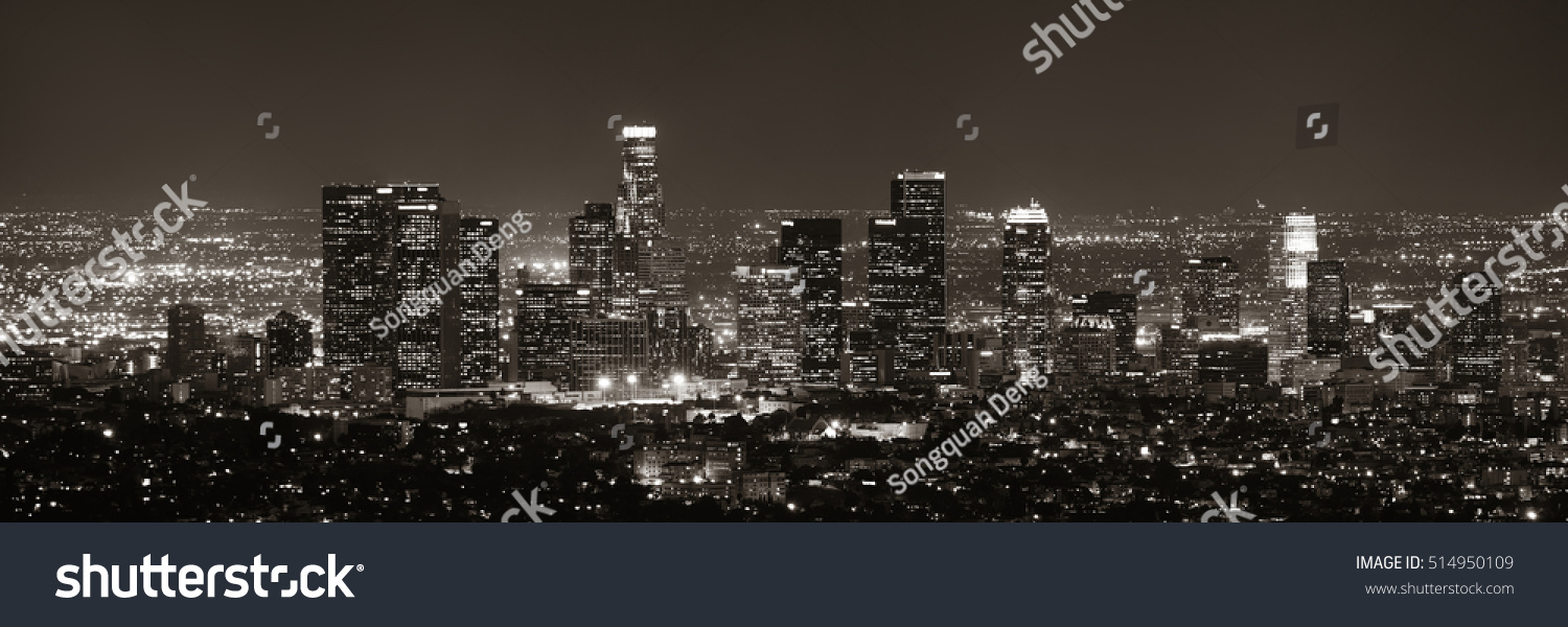 Los Angeles Downtown Buildings Night Foto Stok 514950109 | Shutterstock