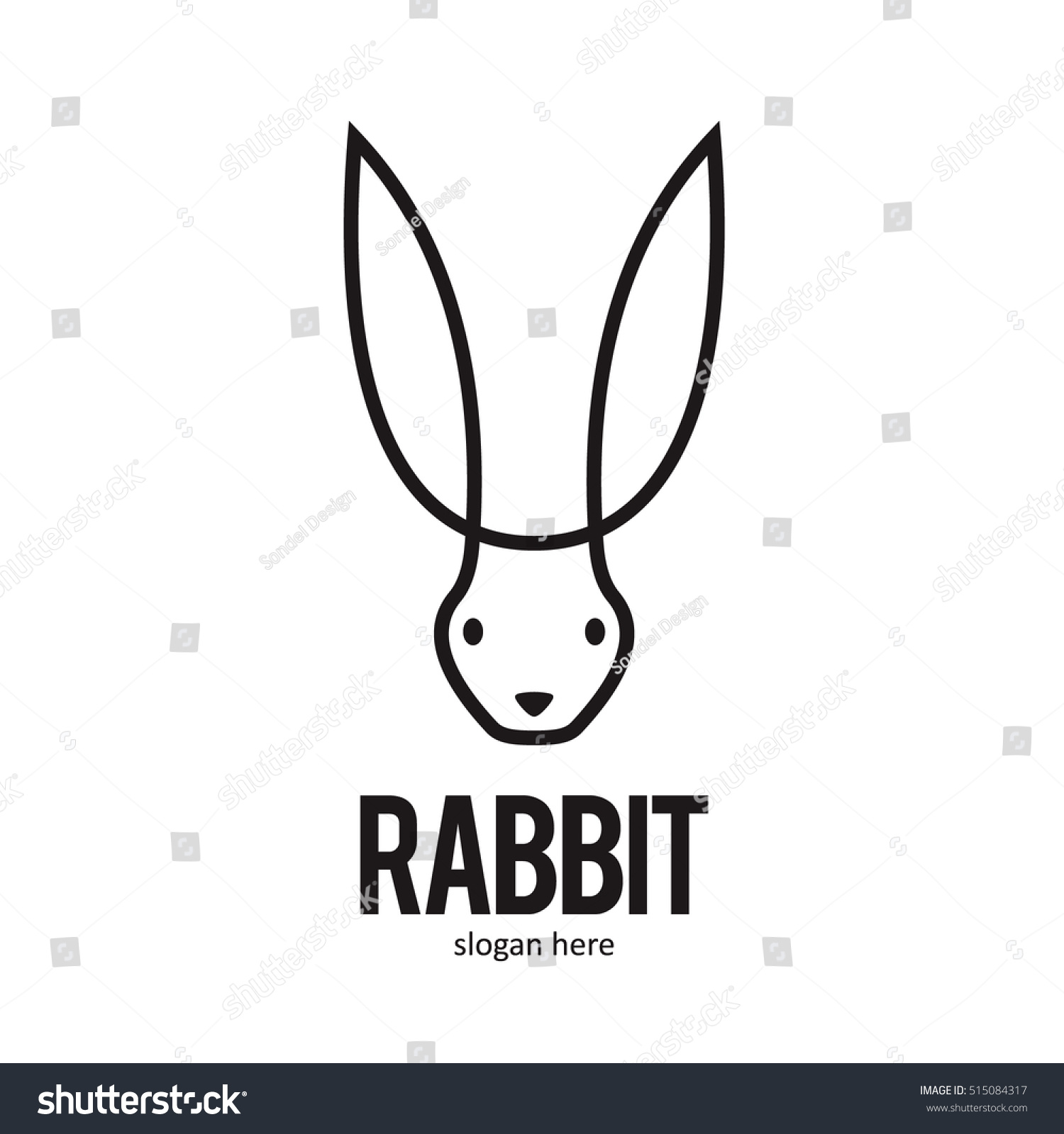 Rabbit Bunny Logo Icon Symbol Emblem Stock Vector (Royalty Free ...