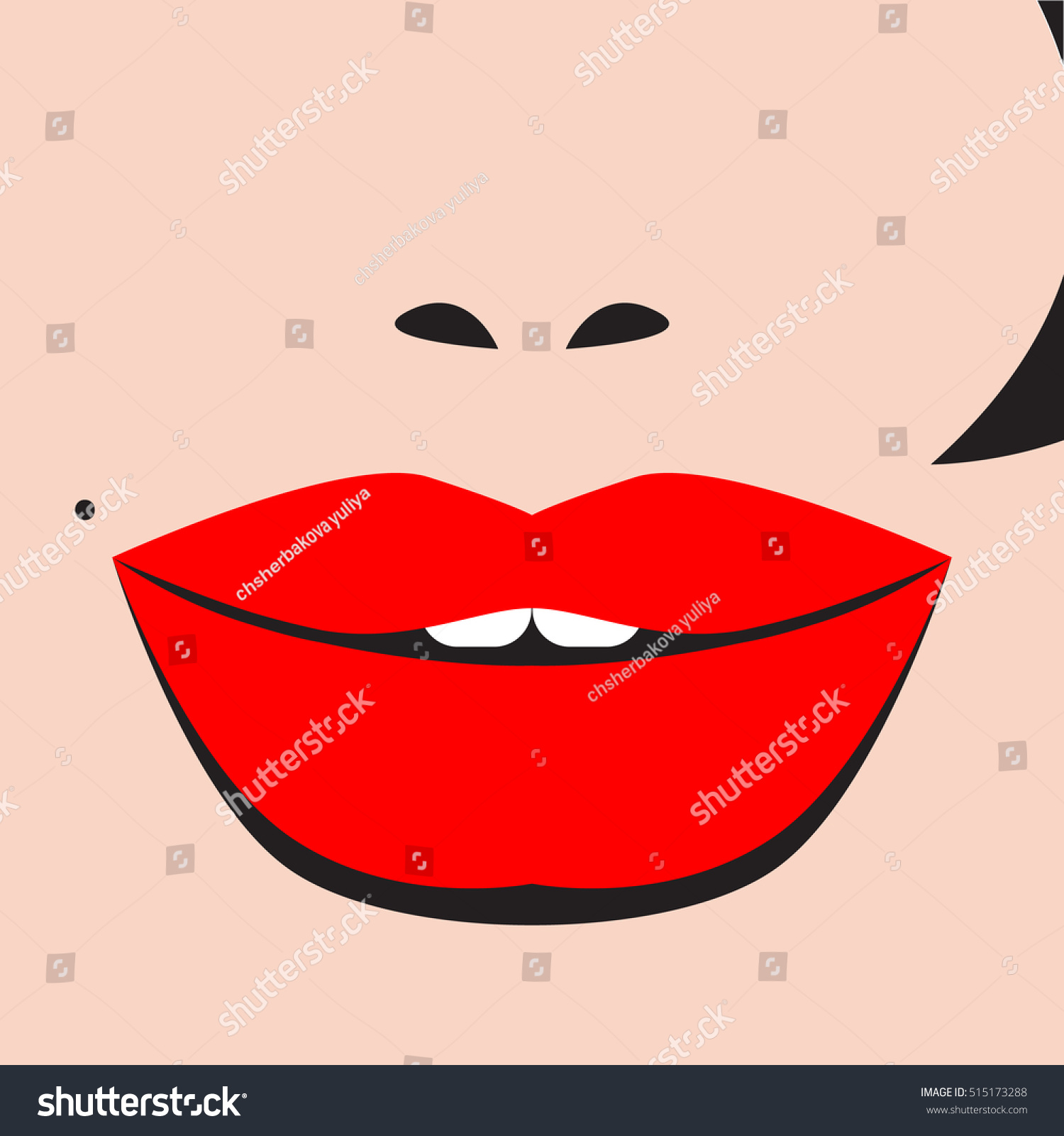 Sexy Lips Vector Illustration Female Mouth Stock Vector Royalty Free