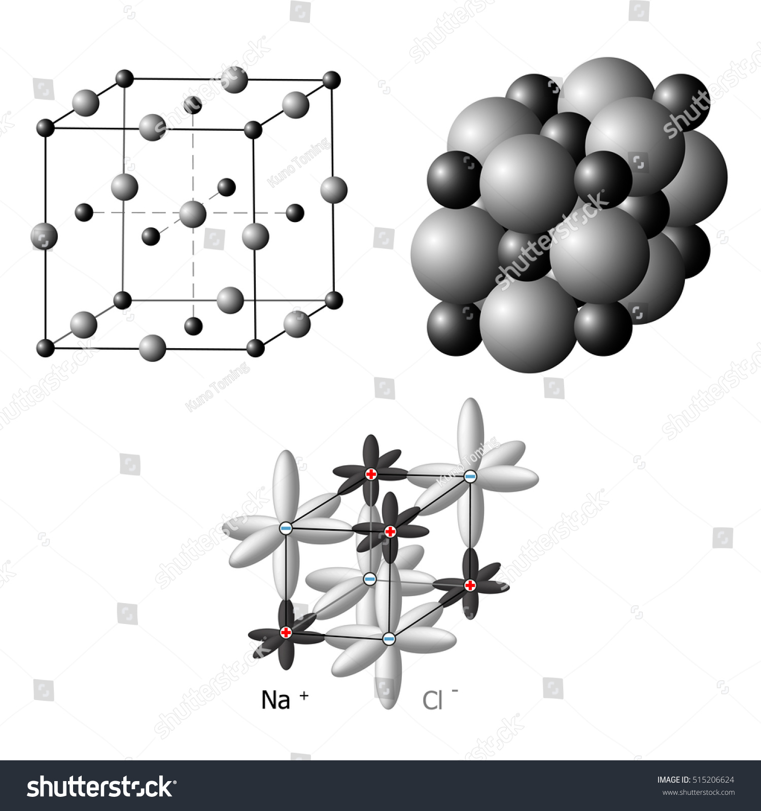 Illustration Ionic Crystal Structure Sodium Chloride Stock Vector ...