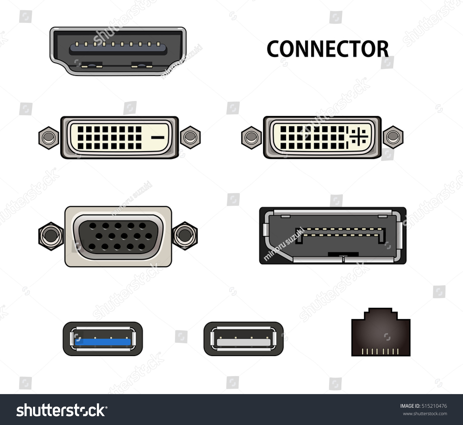 Connector Shape Front View Stock Illustration 515210476 | Shutterstock