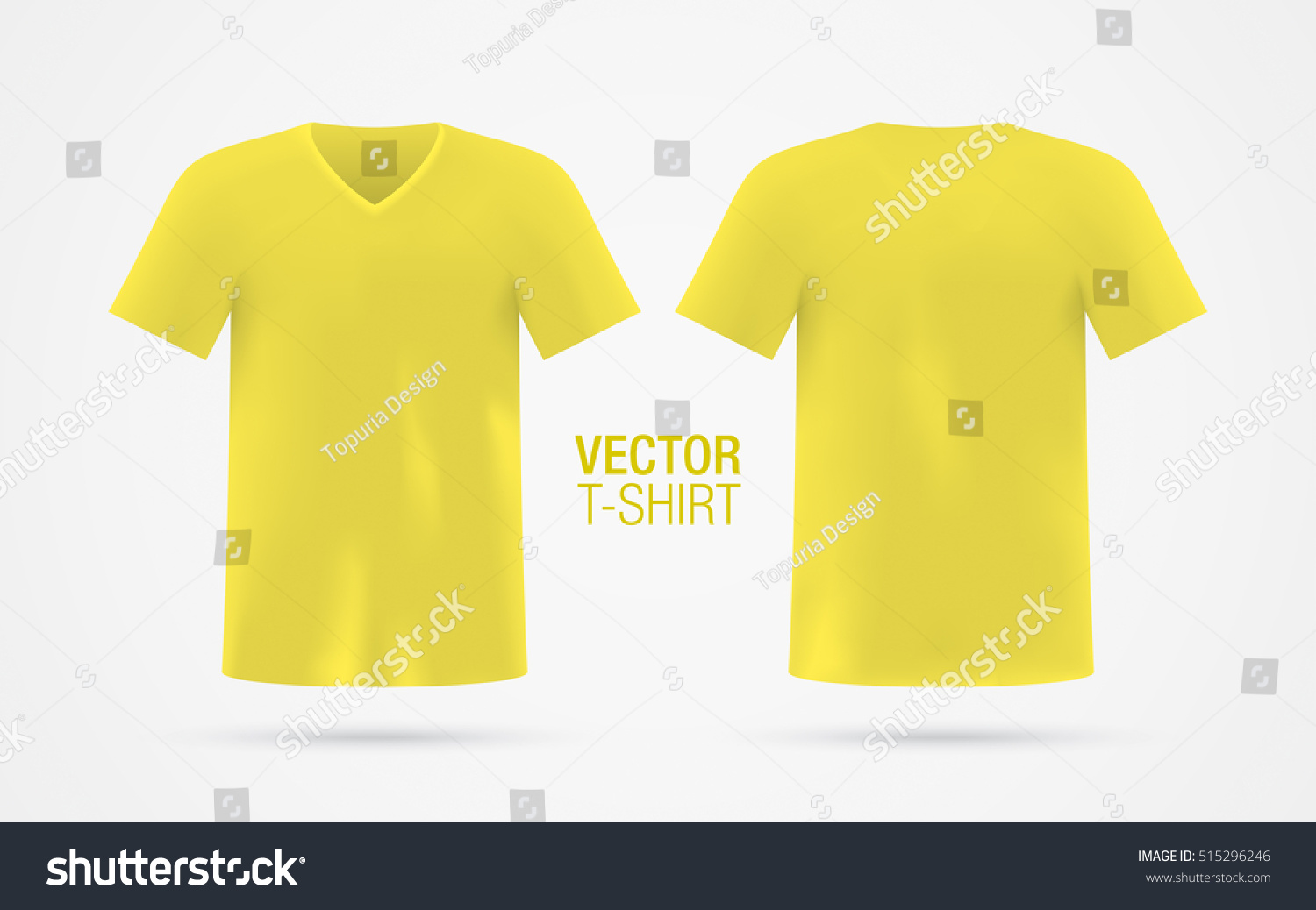 Yellow Vector Vneck Tshirt Template Mens Stock Vector (Royalty Free ...