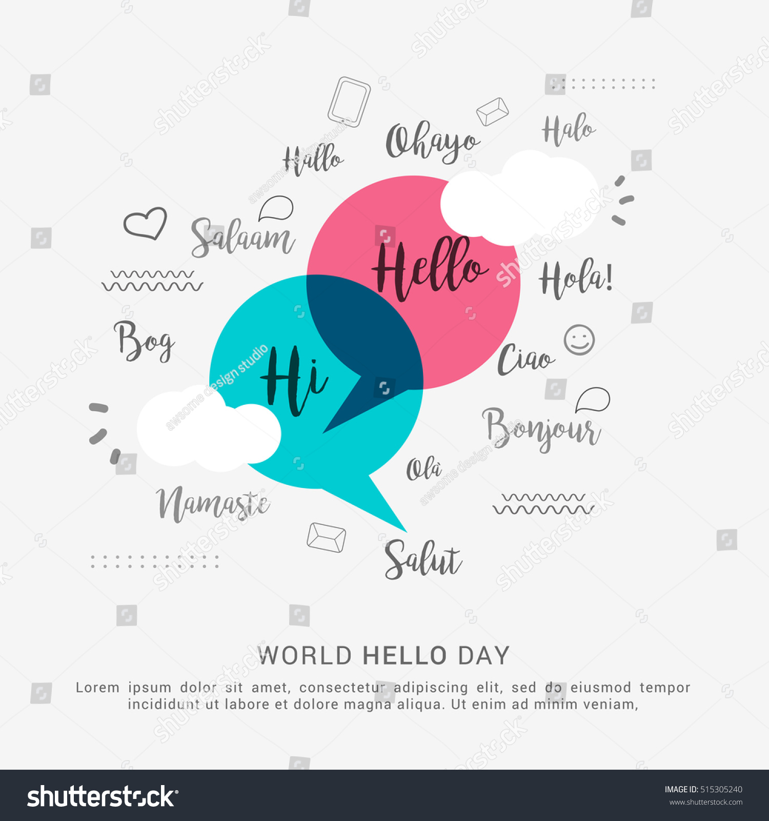 Beautiful Poster Banner World Hello Day Stock Vector (Royalty Free ...