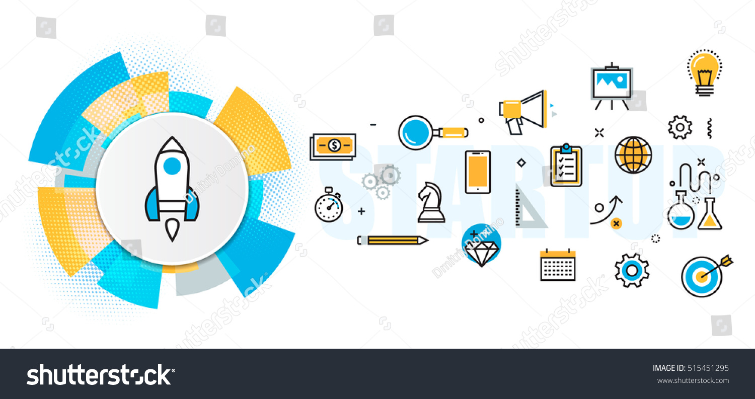 Flat Line Design Illustration Concept Scheme Stock Illustration ...