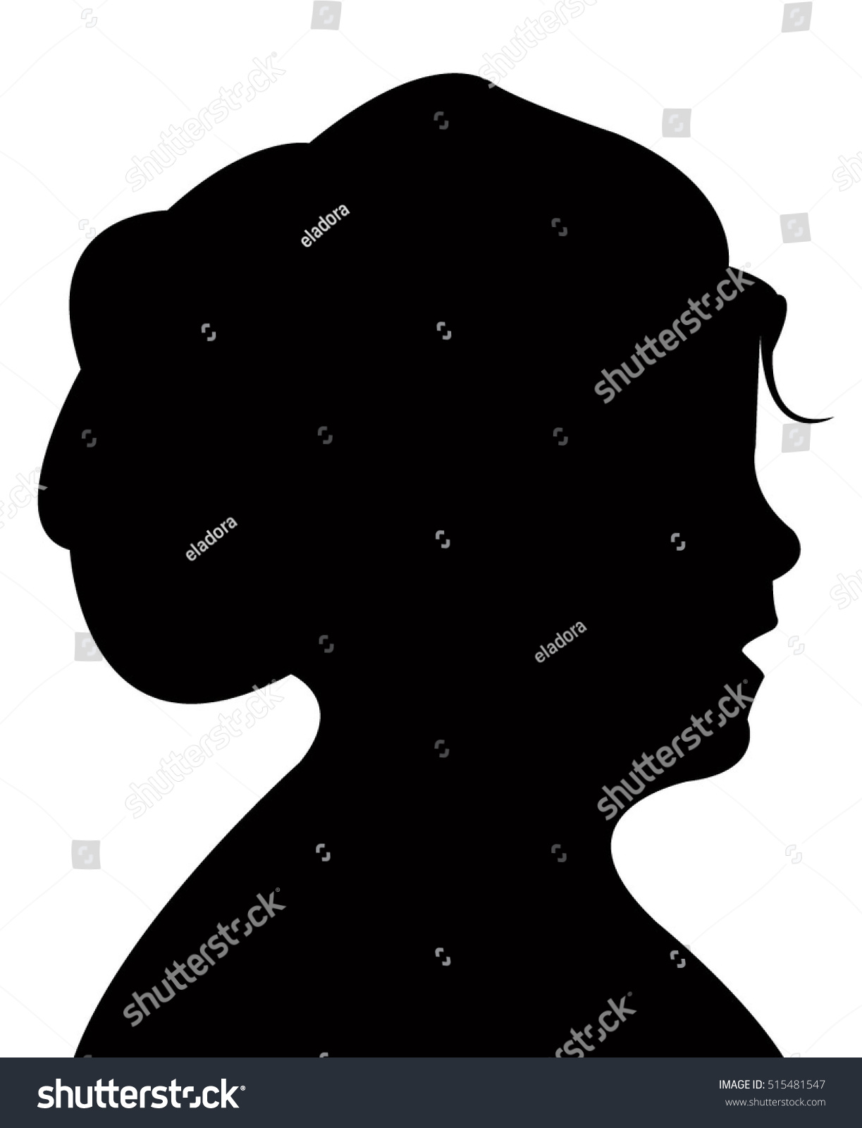 Kid Head Silhouette Vector Stock Vector (Royalty Free) 515481547 ...