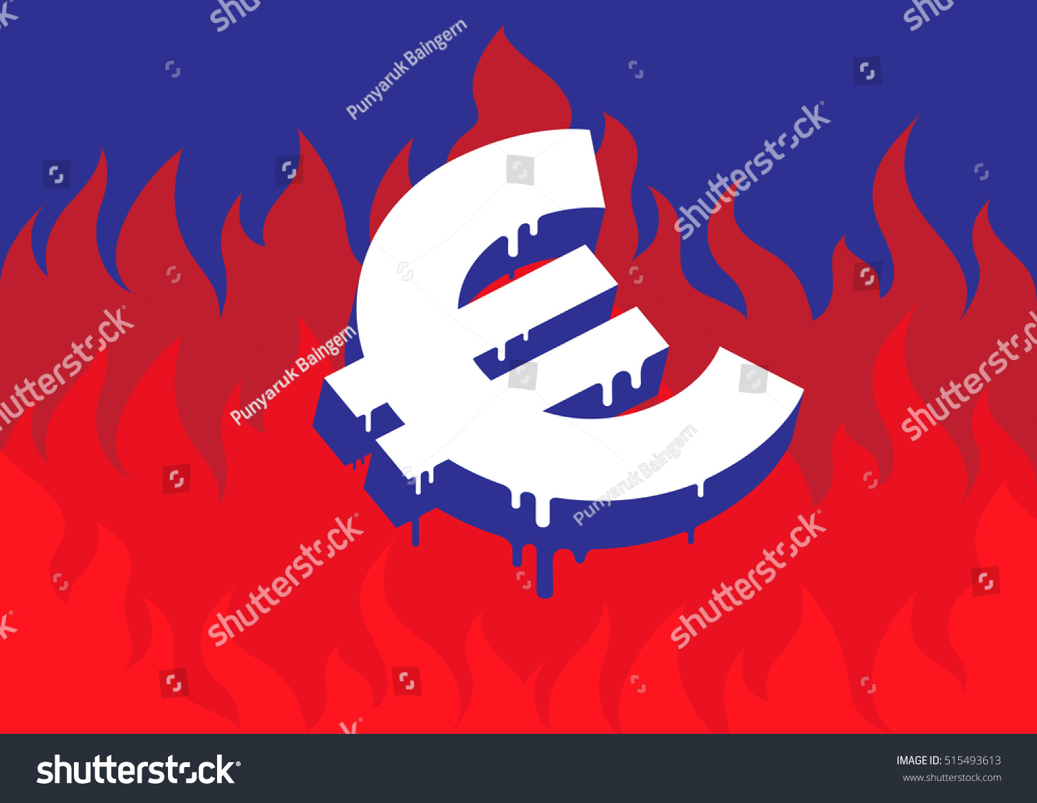 vector-illustration-burning-melting-euro-symbol-stock-vector-royalty