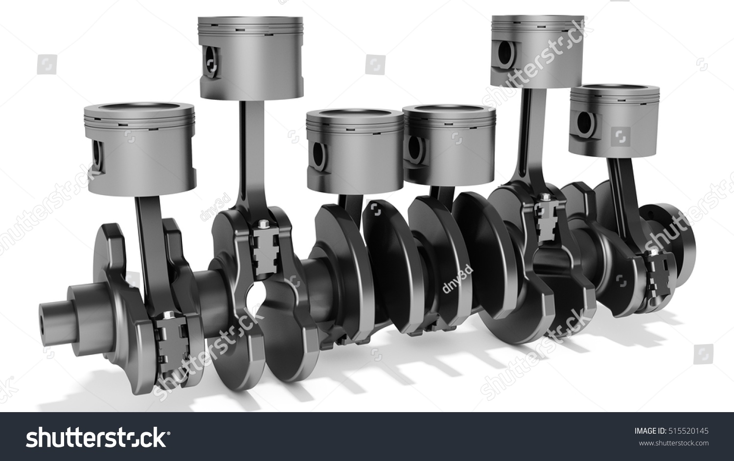 3d Pistons Crankshaft Automotive Engine On Stock Illustration 515520145 