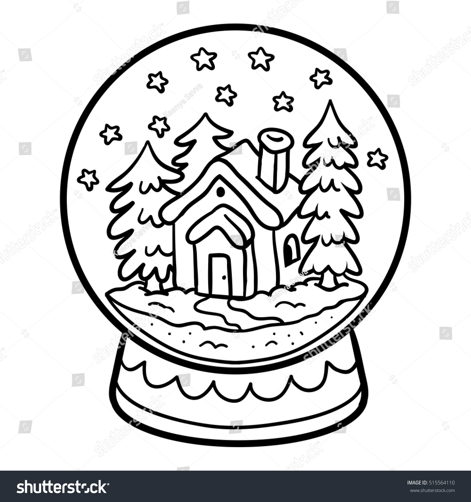 Coloring Book Children Winter Snowball House Stock Vector (Royalty Free ...