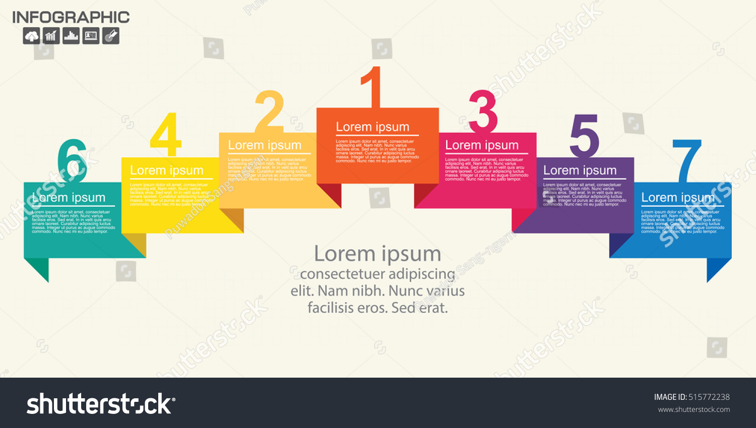 Seven Steps Diagram Template Stock Vector (Royalty Free) 515772238 ...