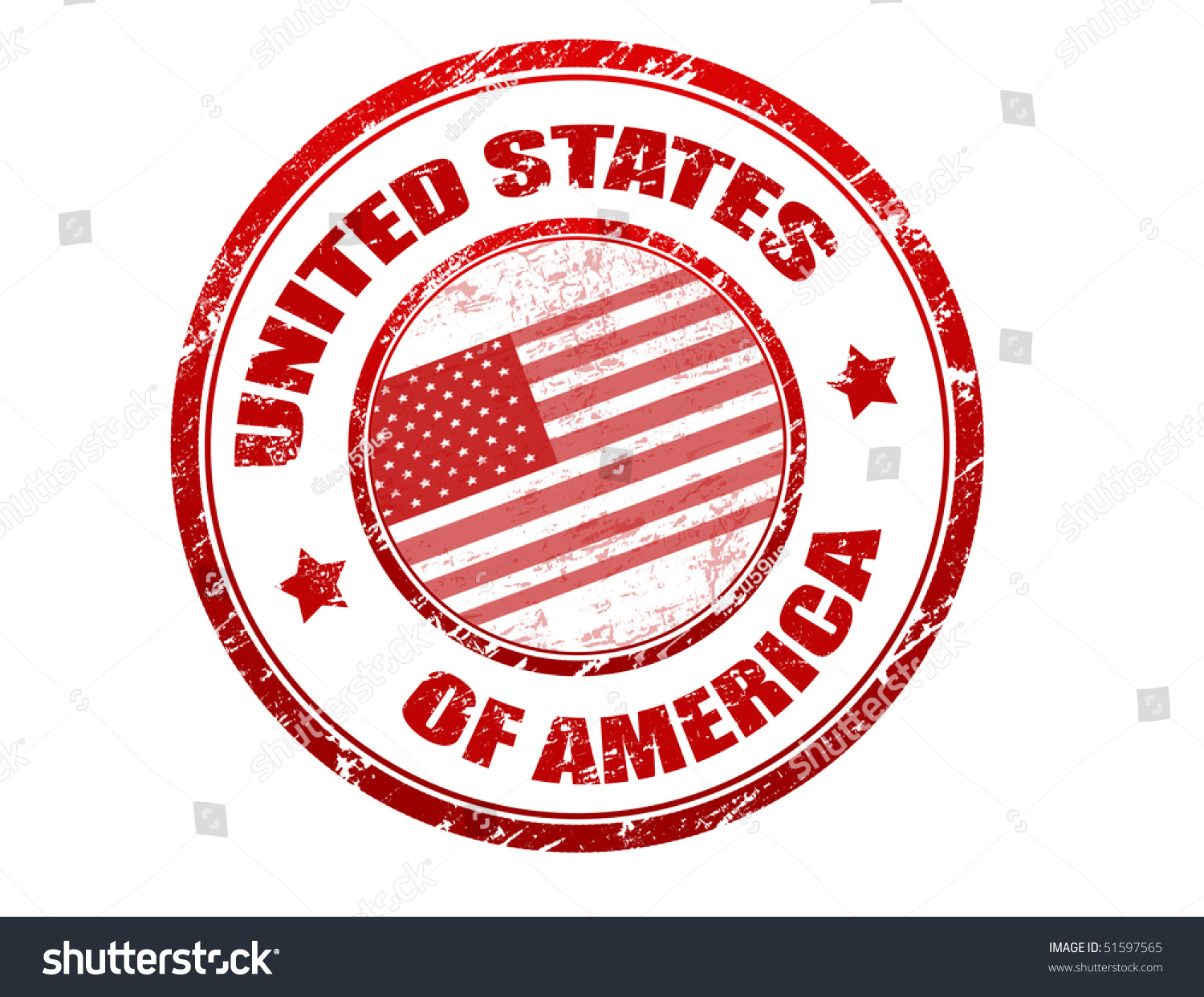 Red Grunge Rubber Stamp Us Flag Stock Vector (Royalty Free) 51597565 ...