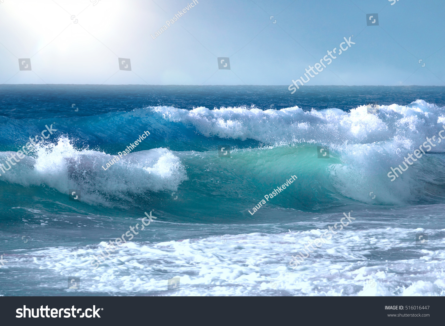 Beautiful Big Waves Ocean Sea Summer Stock Photo 516016447 | Shutterstock