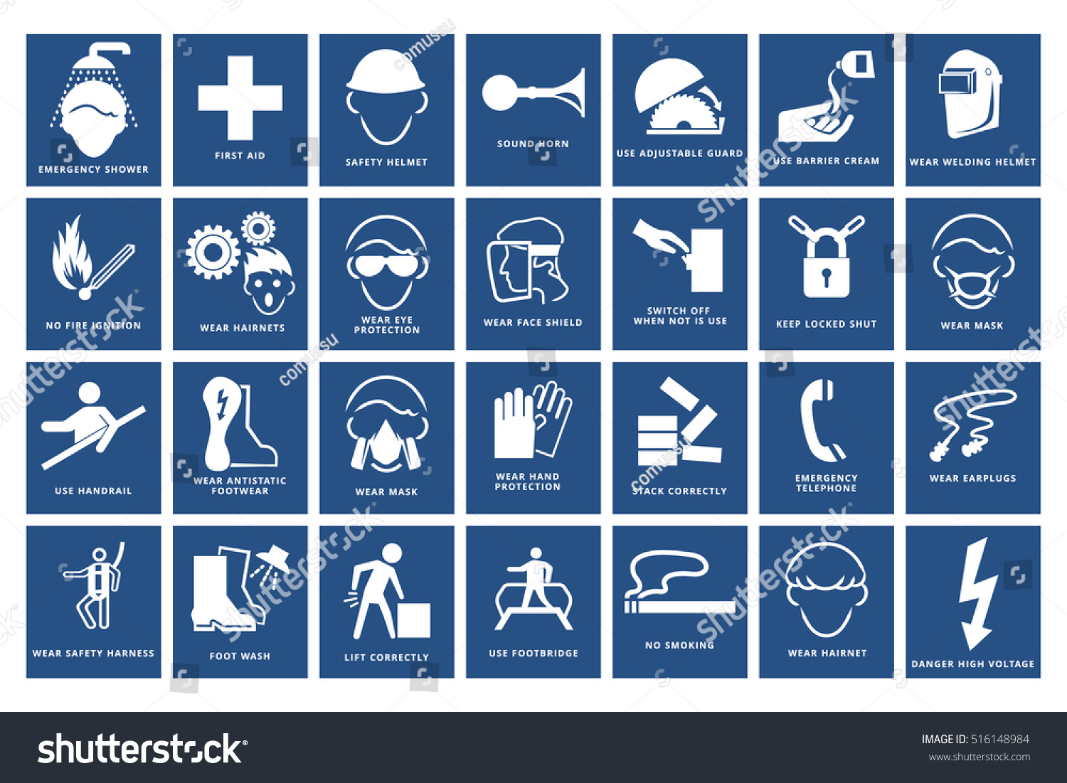 Mandatory Signs Construction Health Safety Sign Stock Vector (Royalty ...