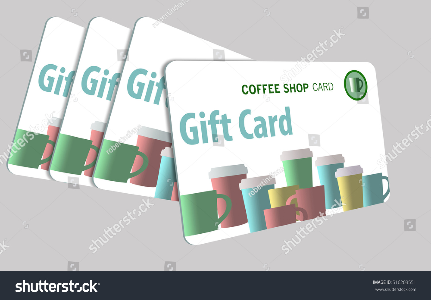 Gift Card Coffee Shop Row Isolated Stock Illustration 516203551 ...