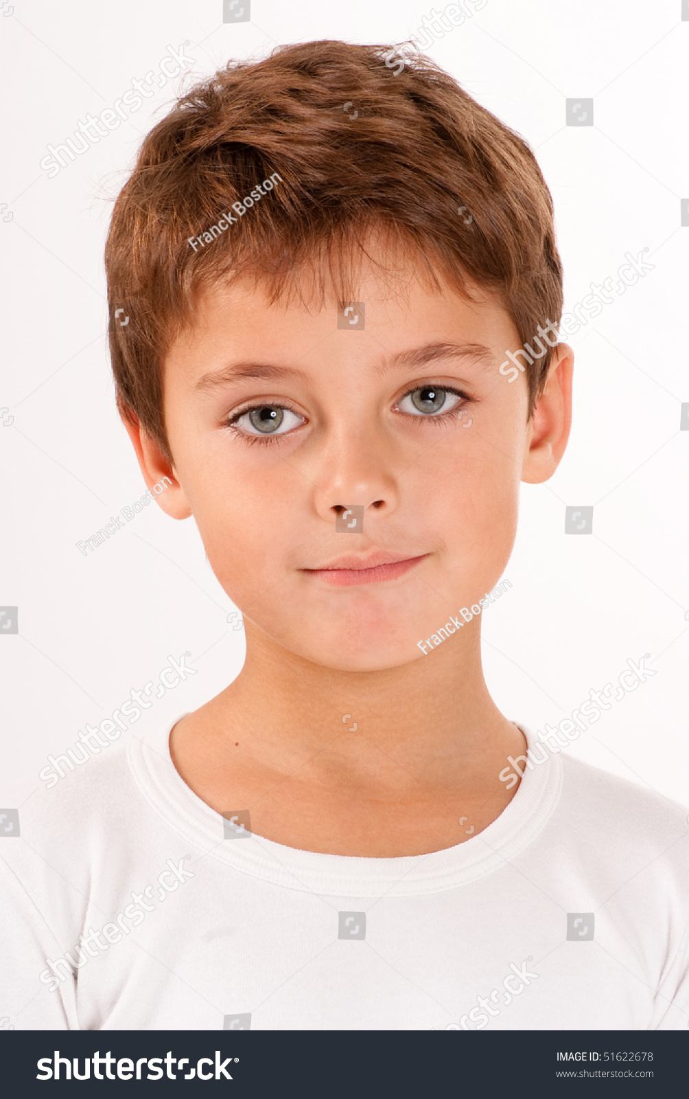 Portrait Cute Young Boy Beautiful Green Stock Photo 51622678 | Shutterstock