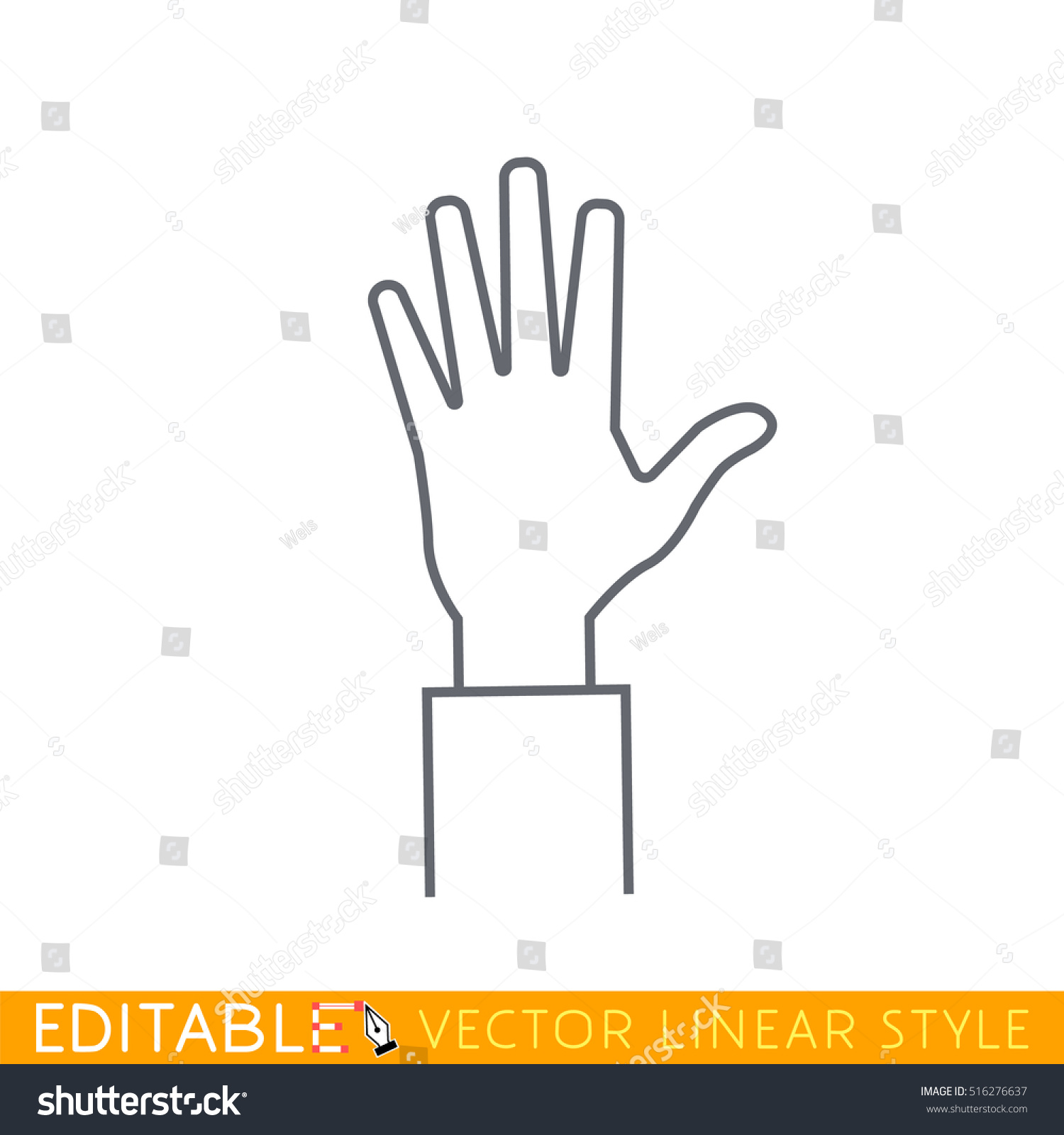 Open Hand Editable Outline Sketch Icon Stock Vector (Royalty Free ...