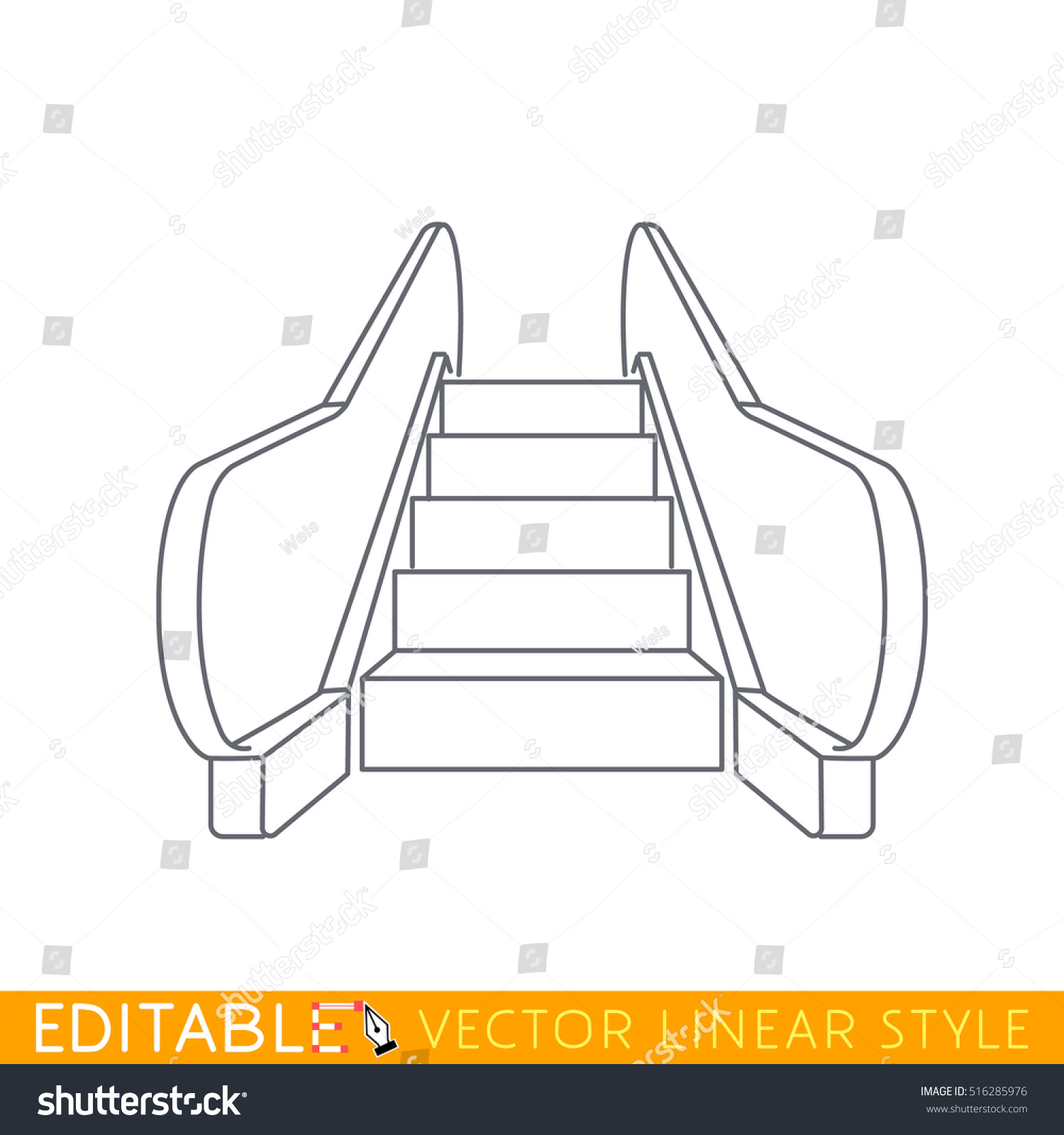 Escalator Icon Outline Sketch Icon Stock Vector (Royalty Free ...