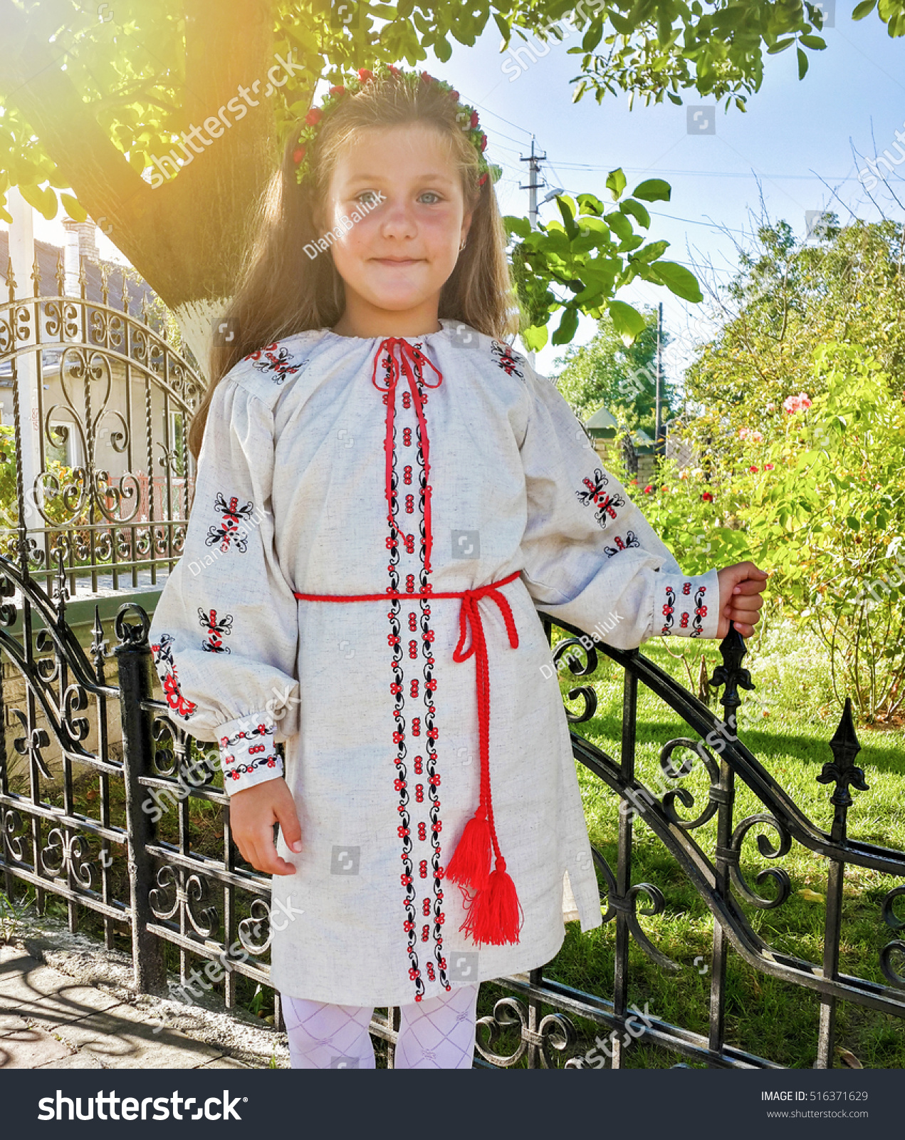 Beautiful Little Girl Traditional Dress Stock Photo 516371629 ...