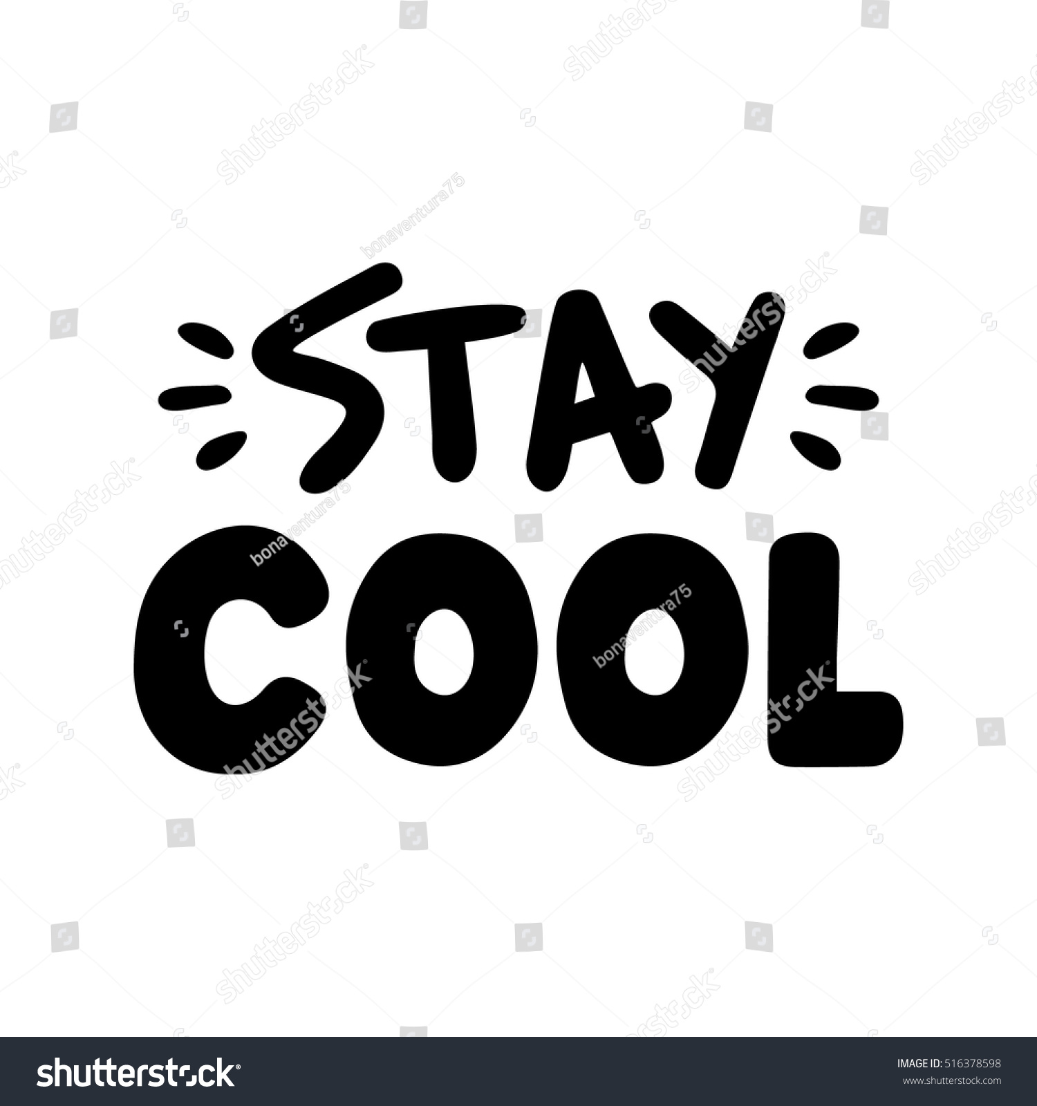 Stay Cool Quote Banner Retro Lettering Stock Vector (Royalty Free