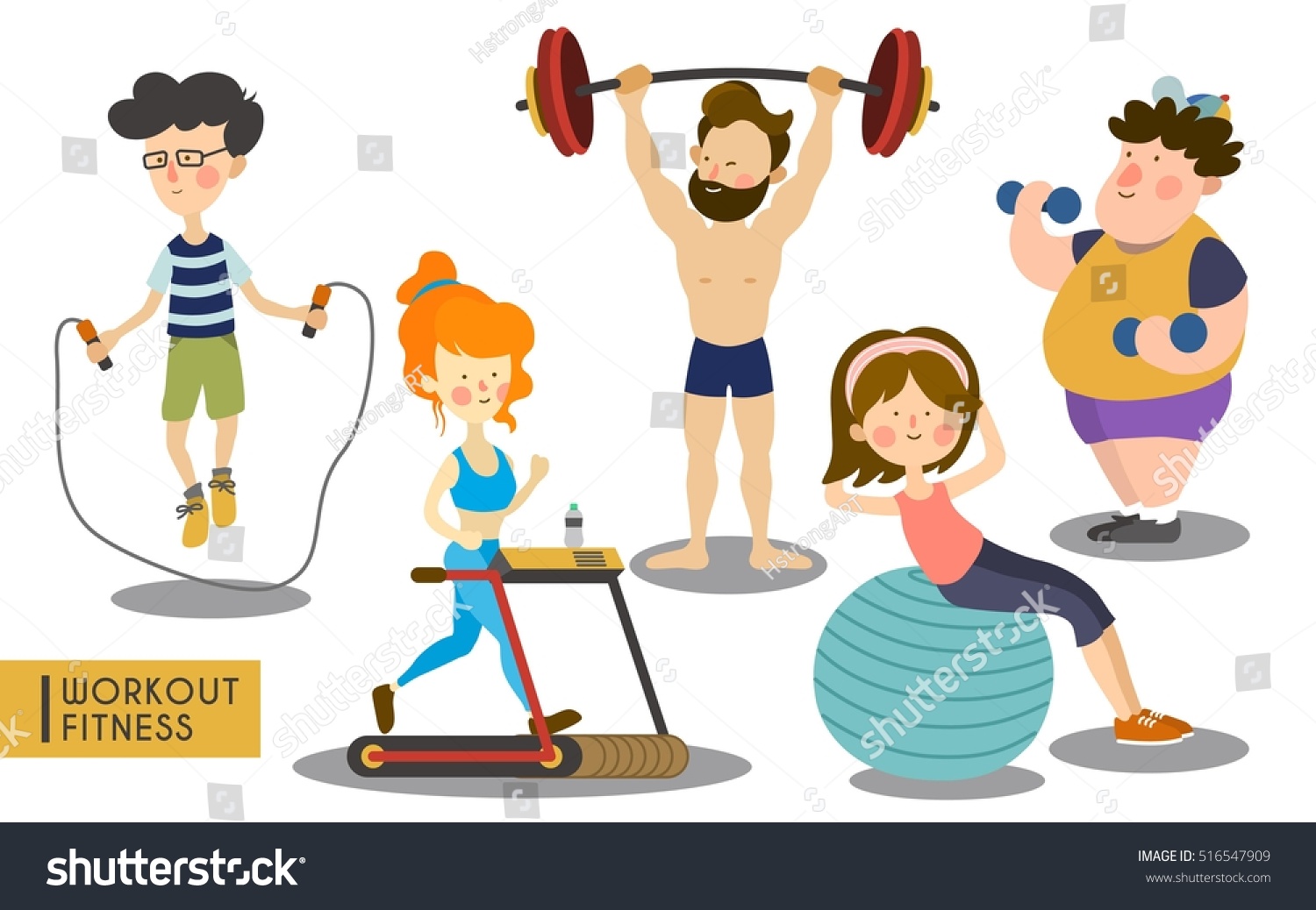 Several People Working Out Sweating During Stock Vector (Royalty Free ...