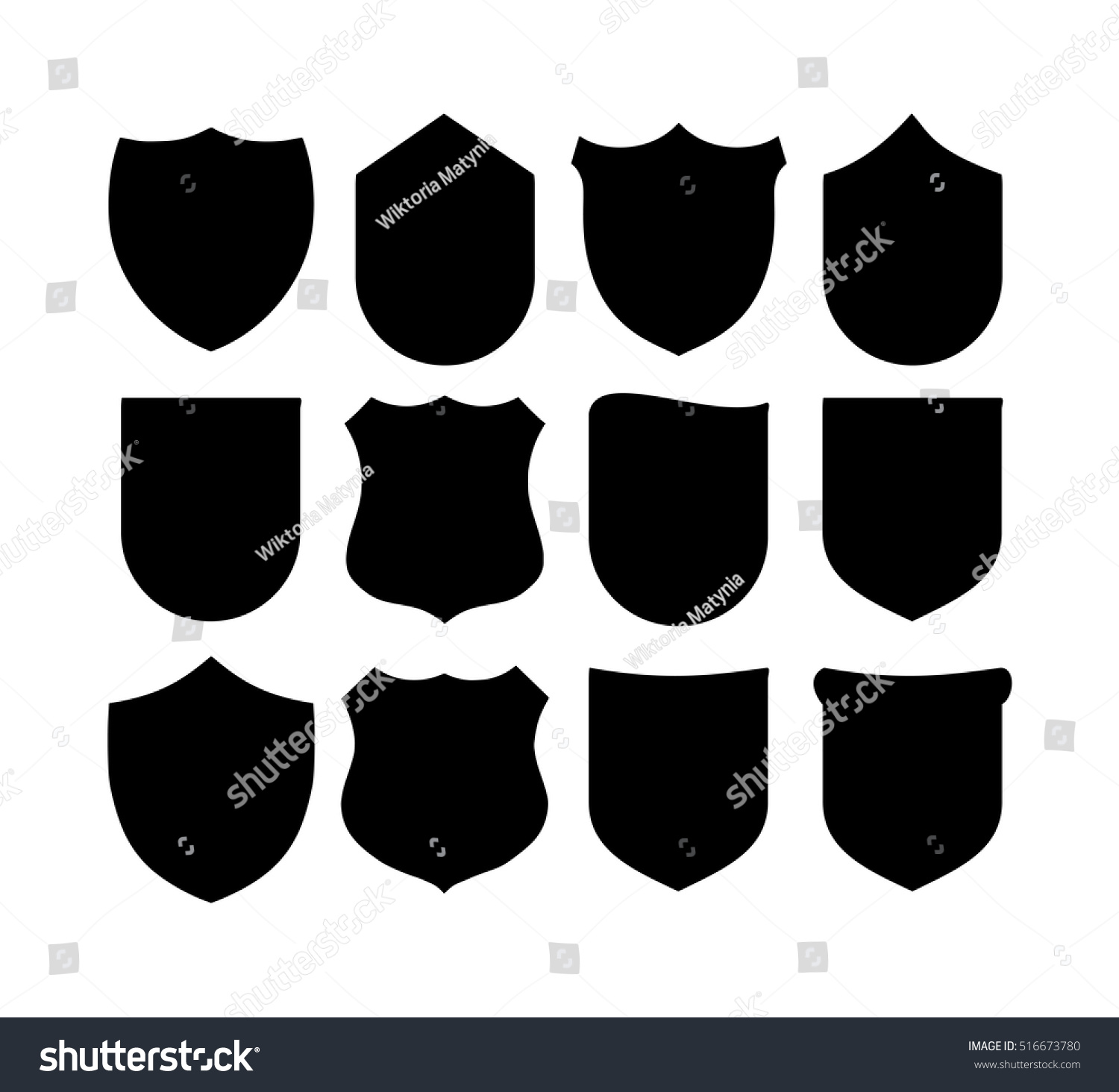 Shield Set Vector Stock Vector (Royalty Free) 516673780 | Shutterstock