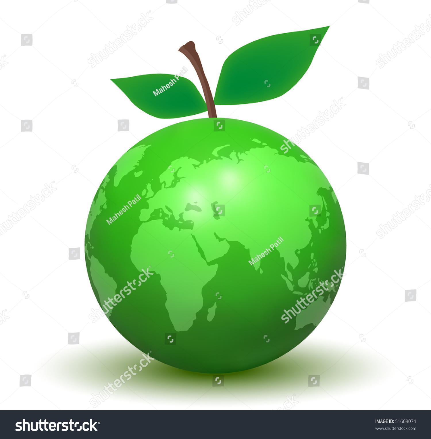 Green Fruit Earth Vector Stock Vector (Royalty Free) 51668074 ...