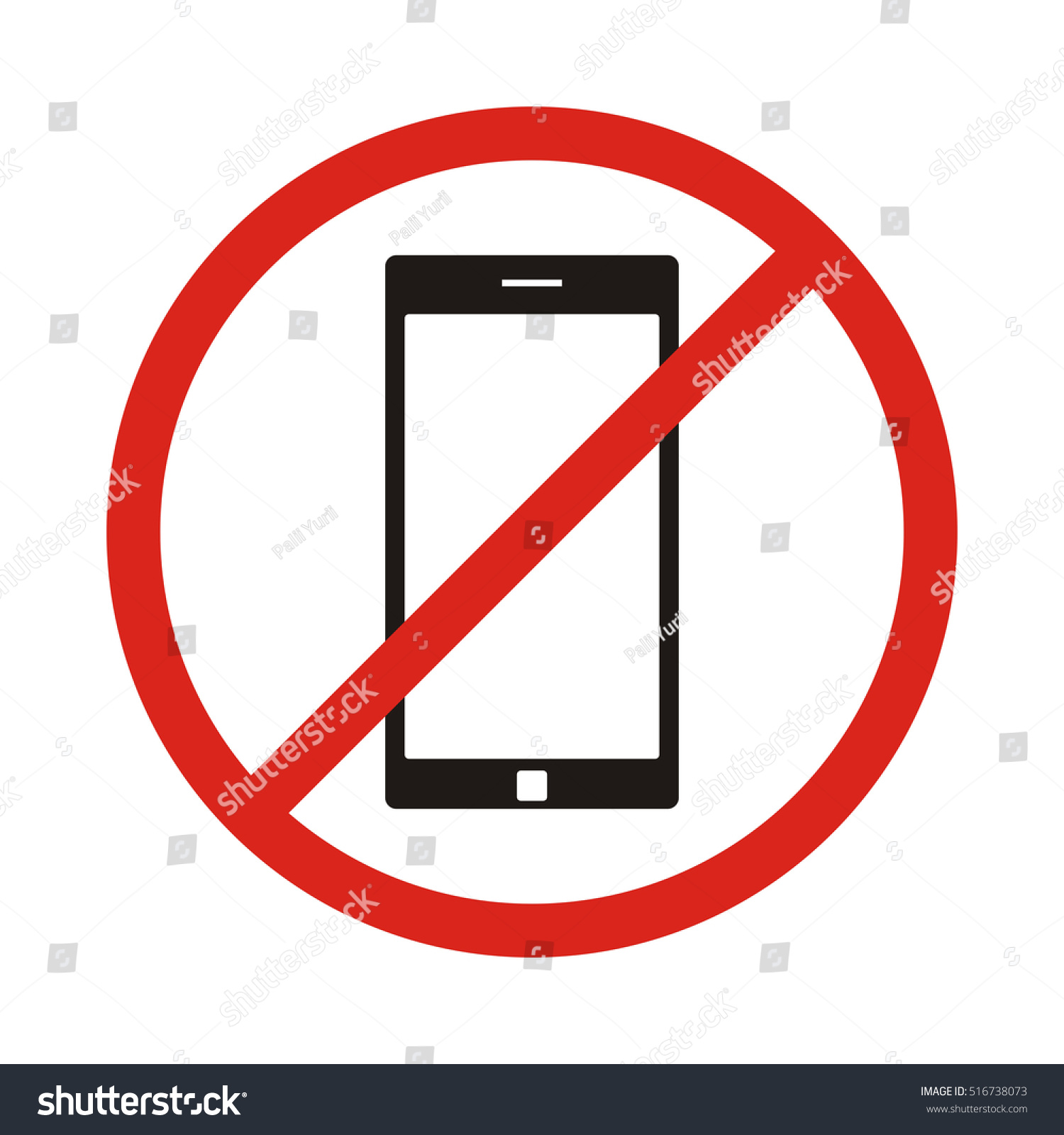 No Phone Sign No Talking By Stock Vector (Royalty Free) 516738073 ...