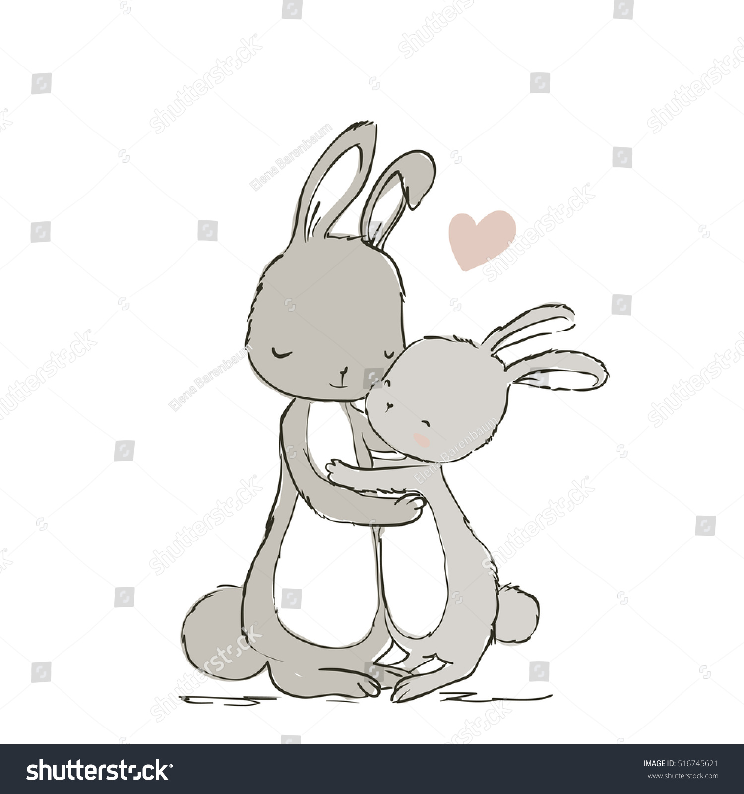 Мама и ребенок зайцы
