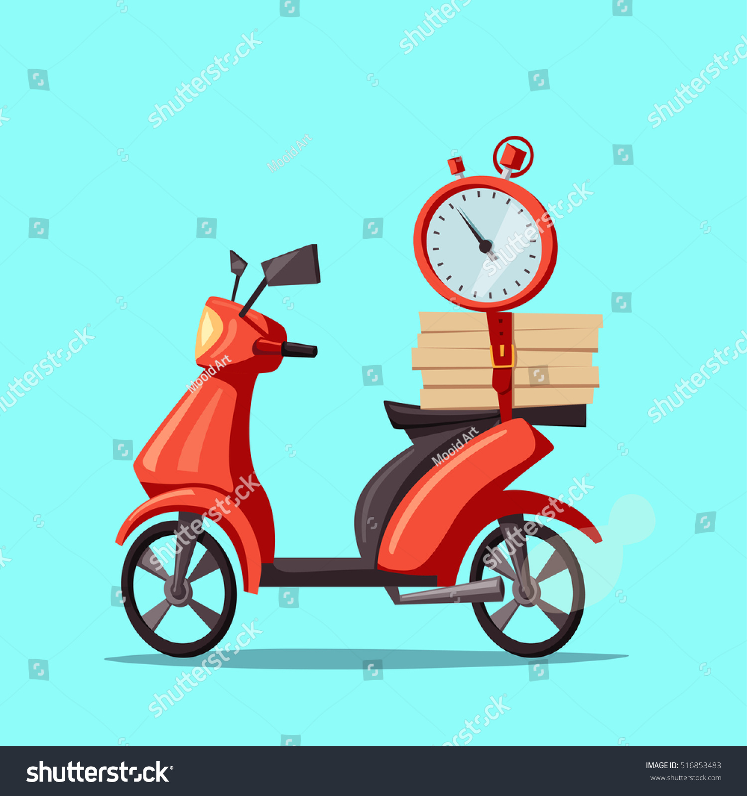 Fast Free Delivery Vector Cartoon Illustration Stock Vector (Royalty ...