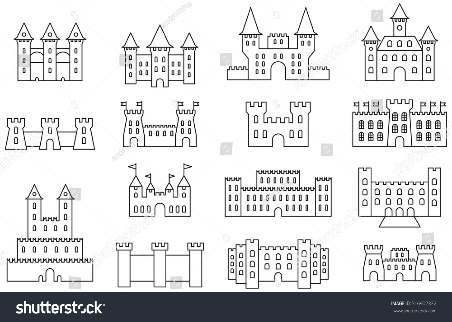 3,858 Fairytale Castle Outline Images, Stock Photos & Vectors ...